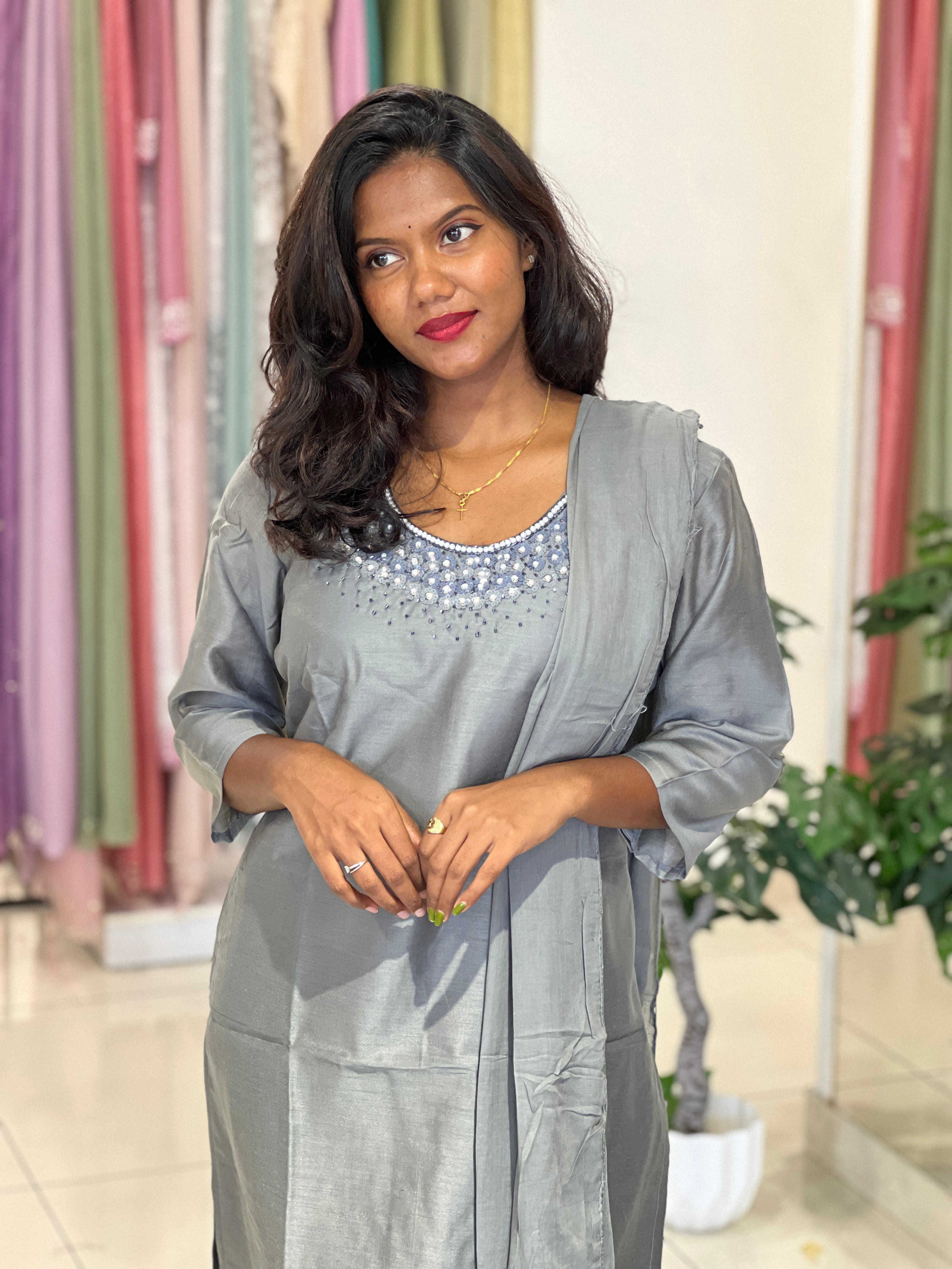 Chanderi Finish Top And Dupatta |  IHP189