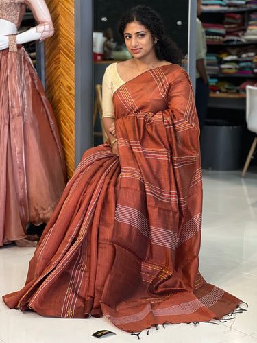 Brown Color Semi Silk Saree | PD456