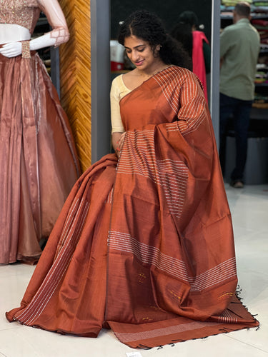 Brown Color Semi Silk Saree | PD481