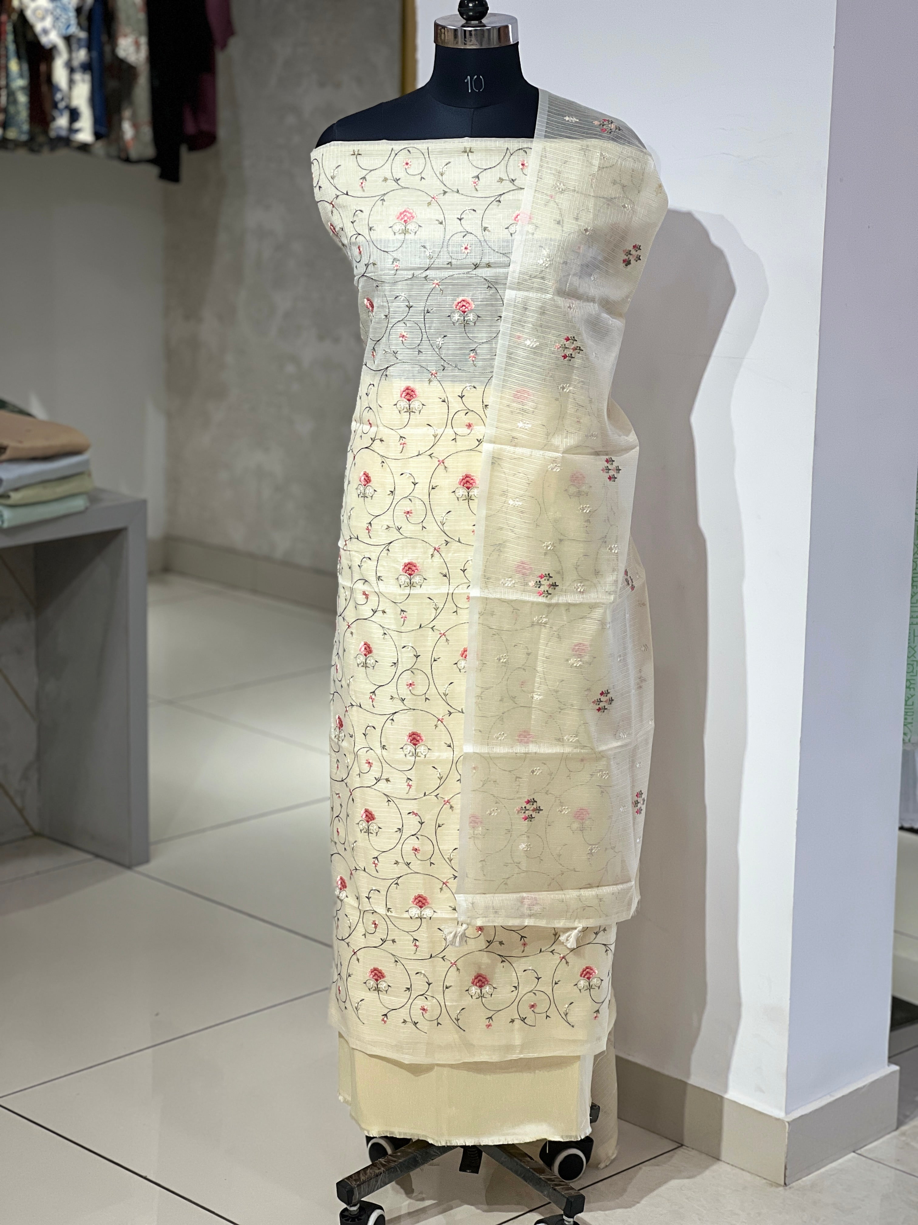 Floral Jaal Embroidery Detailed Kota Salwar Set | MR349