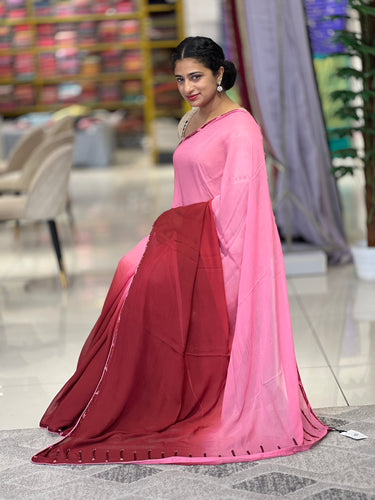 Hand Embroidery Detailed Georgette Saree | AS546