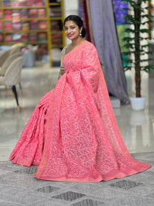 Tepchi Embroidery Detailed Cotton Saree | AHD390