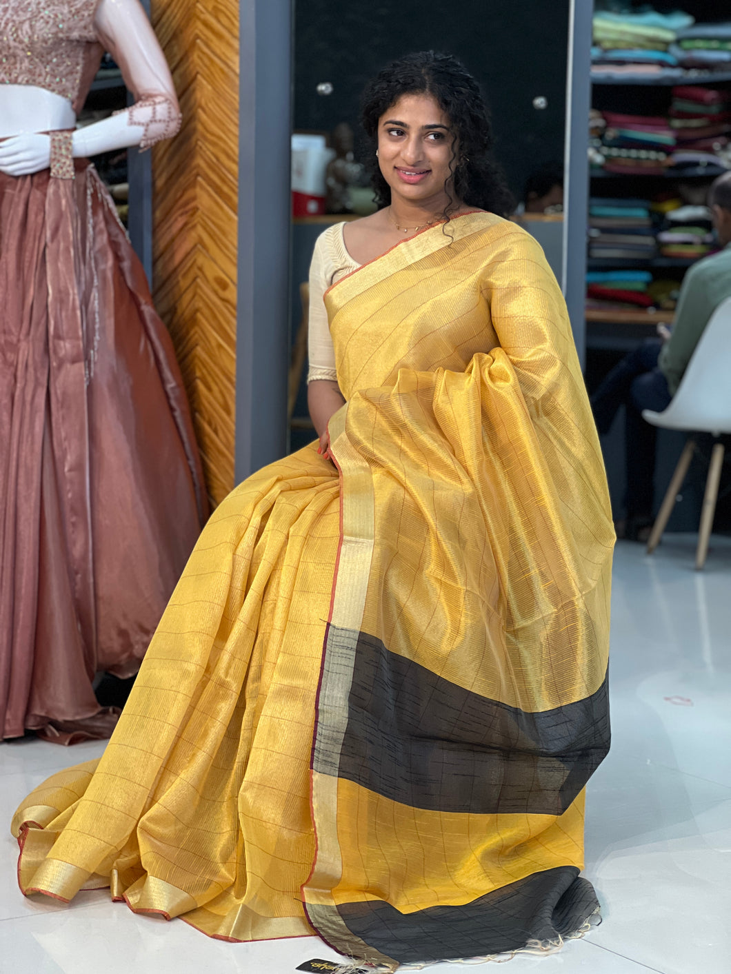 Yellow Color Tissue Saree | PD631