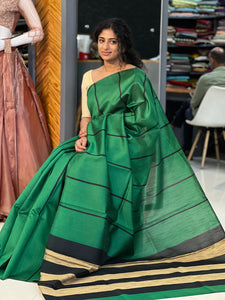 Bottle Green Color Semi Silk Saree | PD538