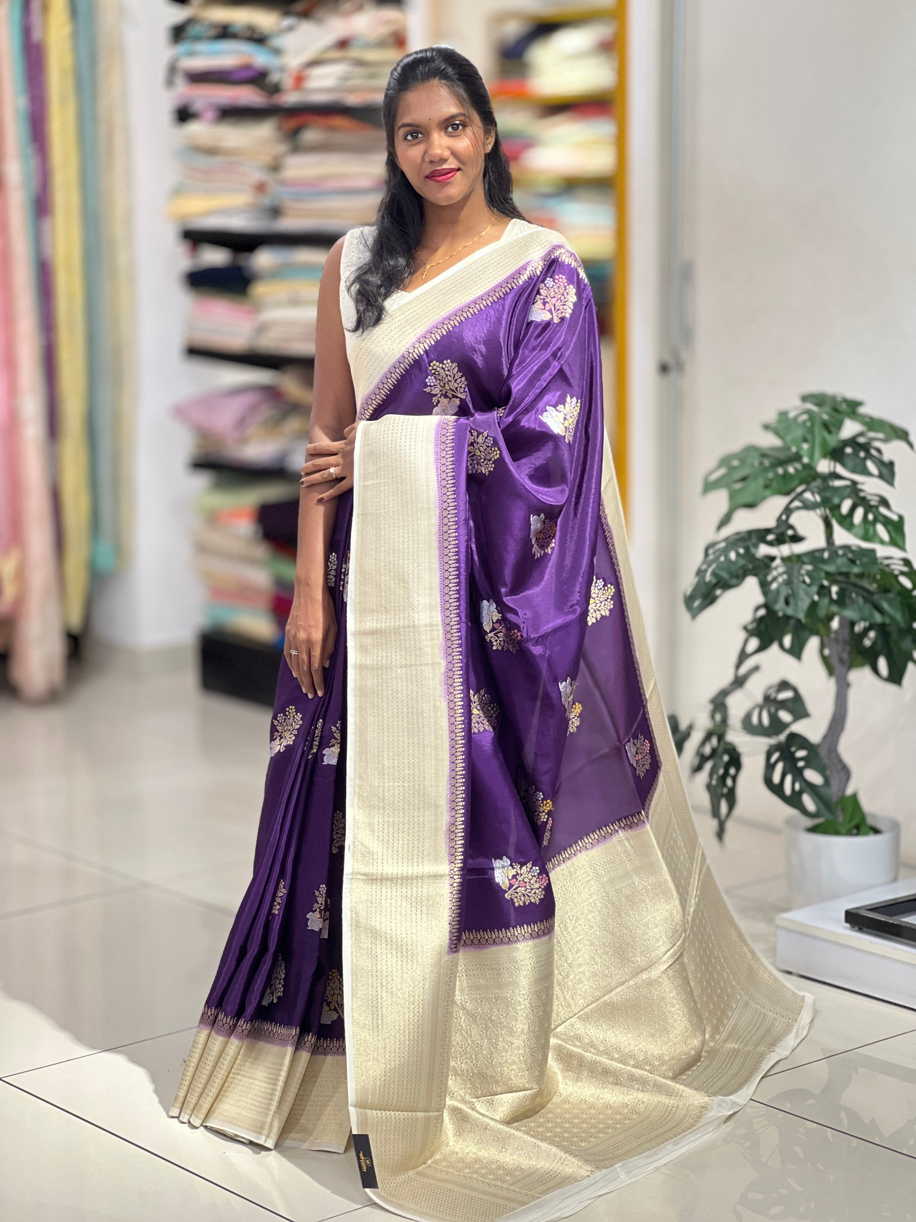 Meenakari Woven Banarasi Kathan Silk Saree | NN420