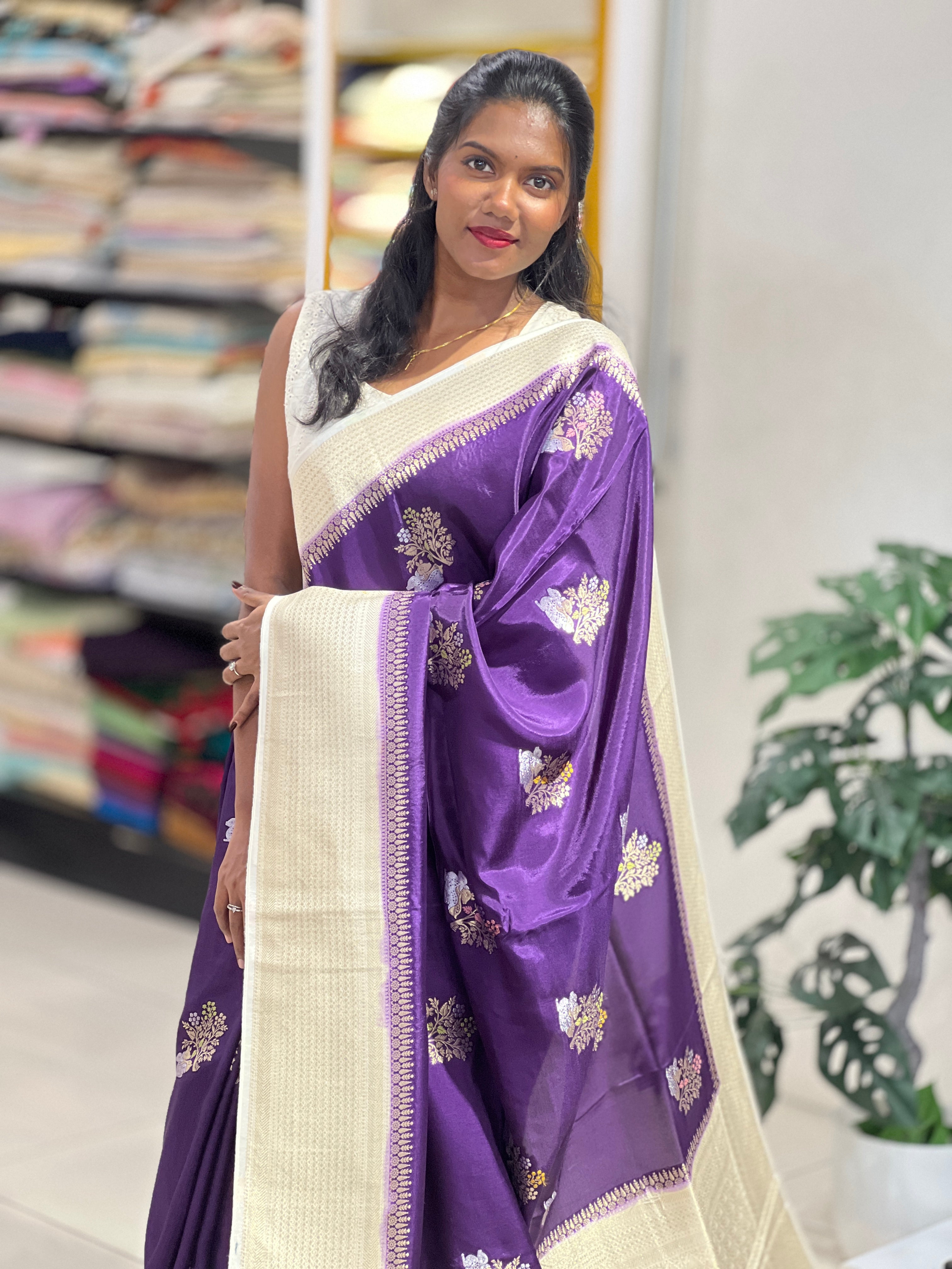 Meenakari Woven Banarasi Kathan Silk Saree | NN420