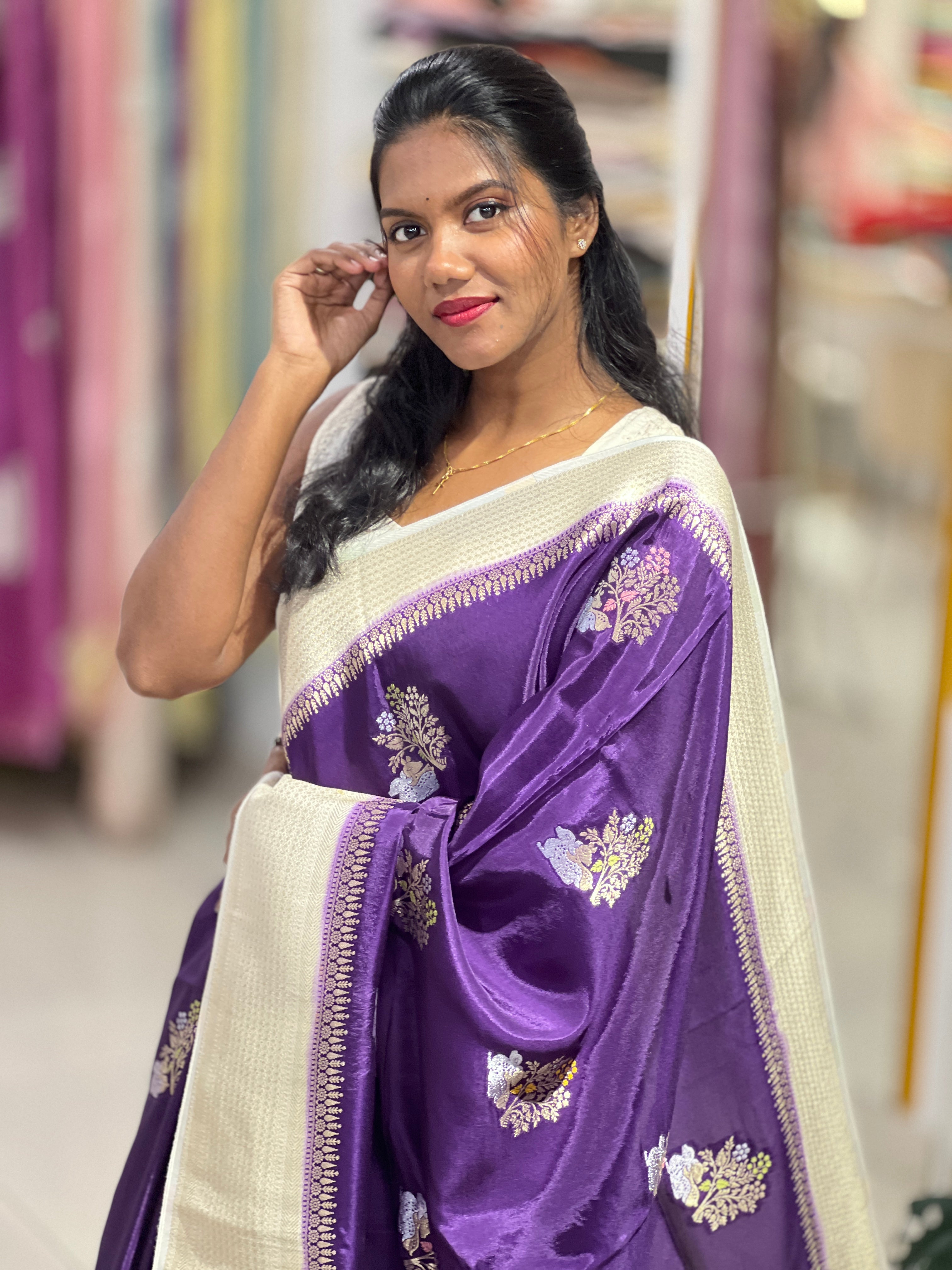 Meenakari Woven Banarasi Kathan Silk Saree | NN420