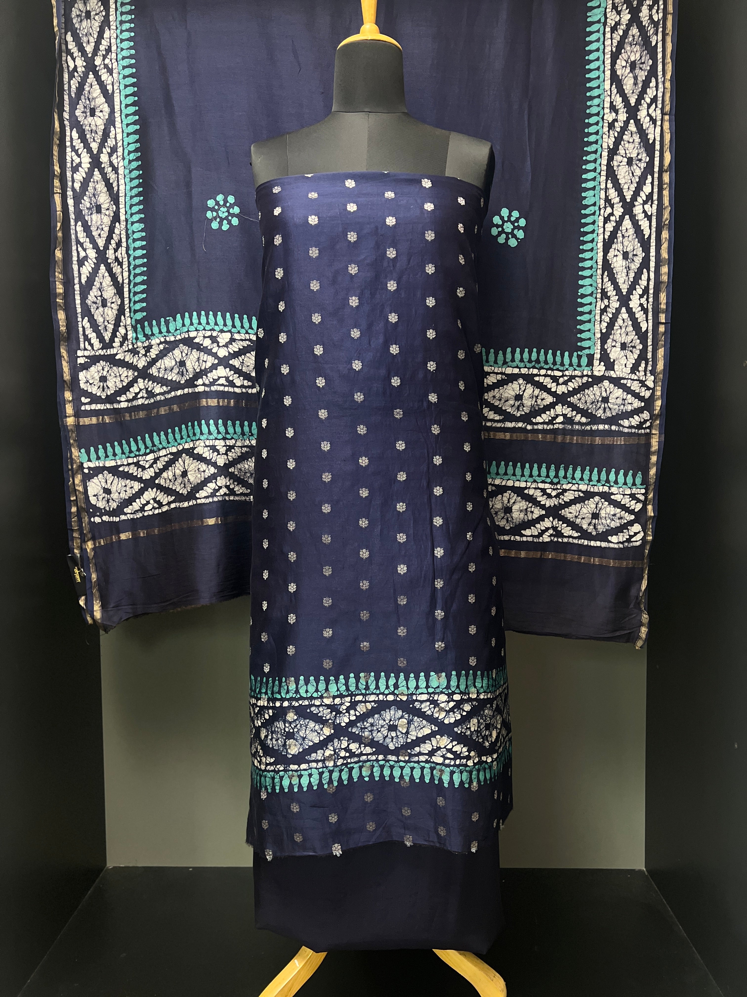 Banarasi & Batik Patterned Chanderi Silk Salwar Set | LV407