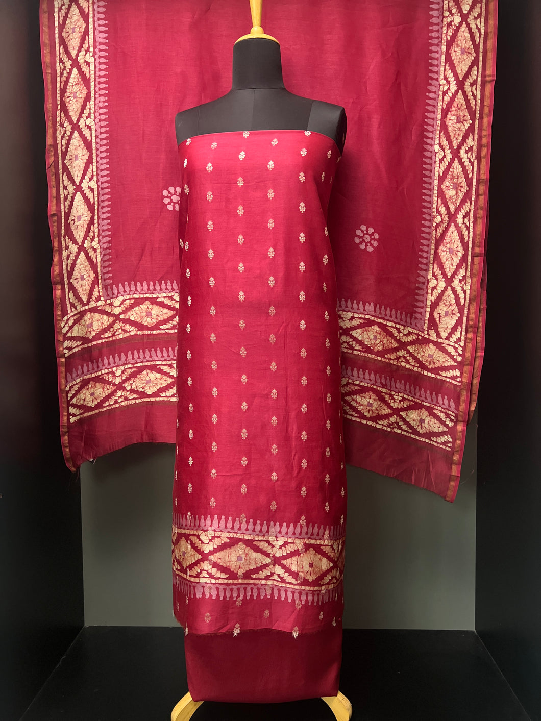 Banarasi & Batik Patterned Chanderi Silk Salwar Set | LV408