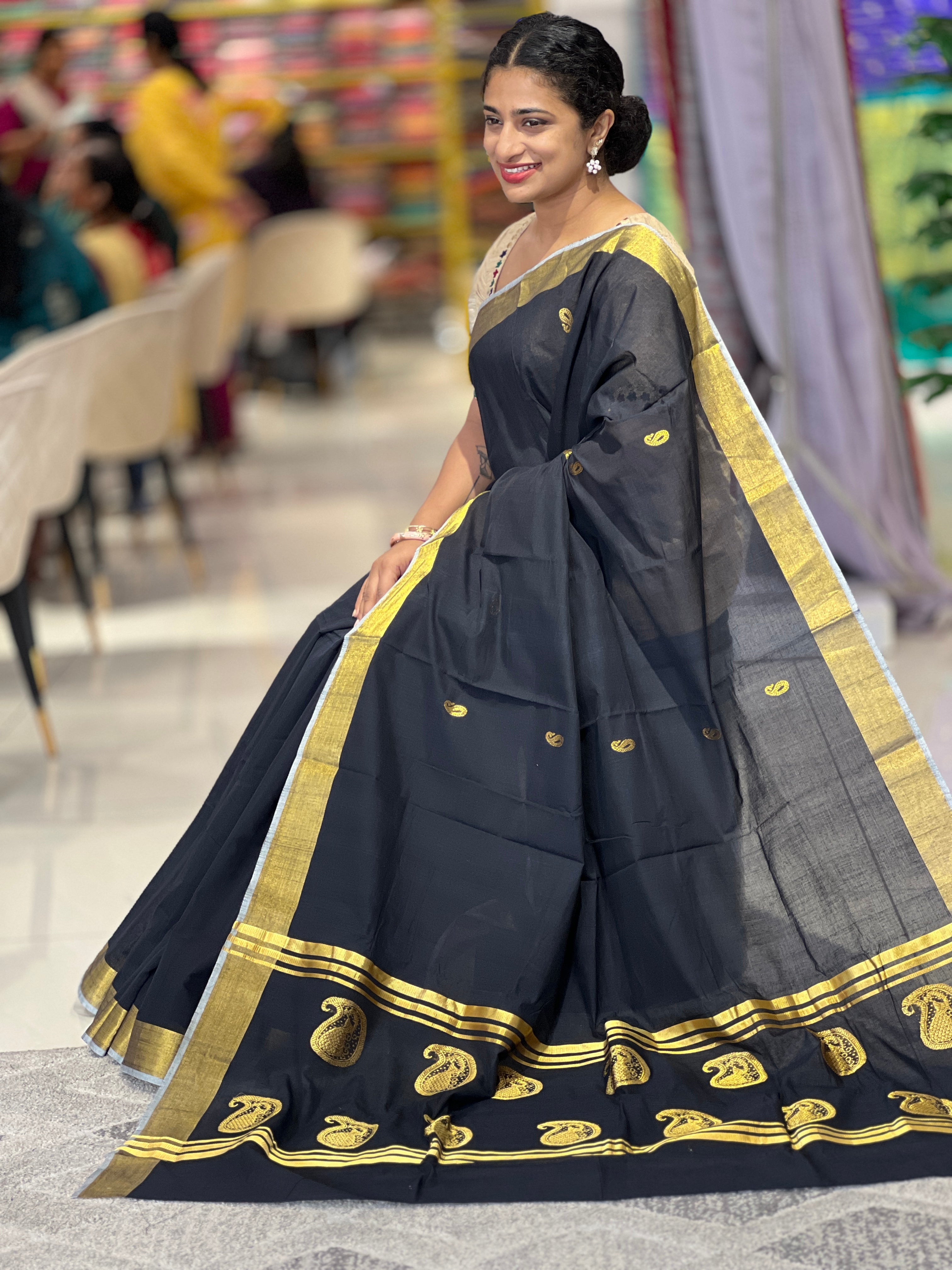 Handwoven Kerala Cotton Saree | PH195