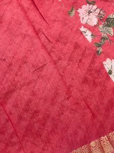 Floral Printed Chanderi Silk Saree | RGD417