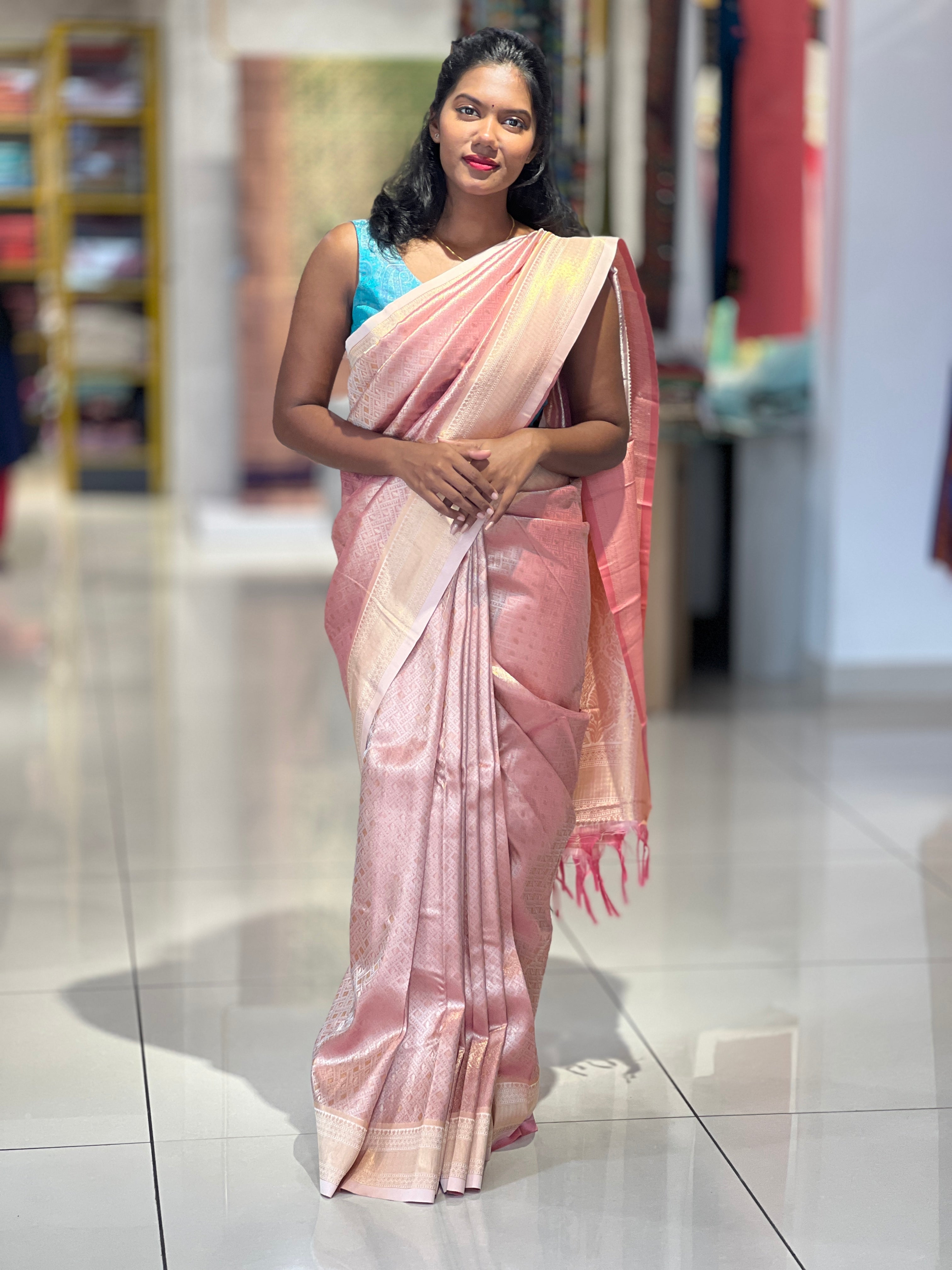 Traditional Zari Woven Brocade Patterned Semi Silk Saree | KAC163