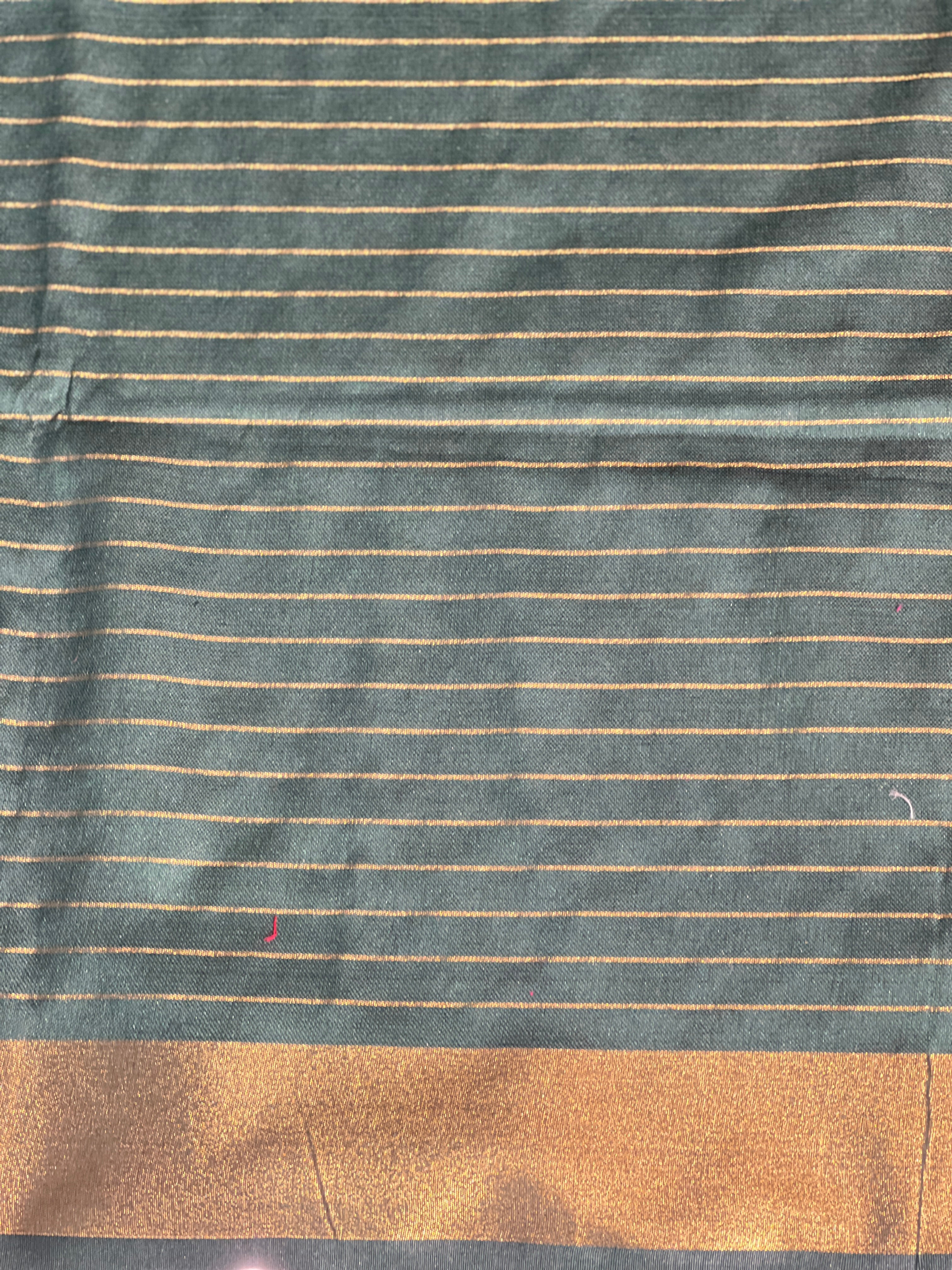 Check Weaved Semi Linen Saree | EVA104