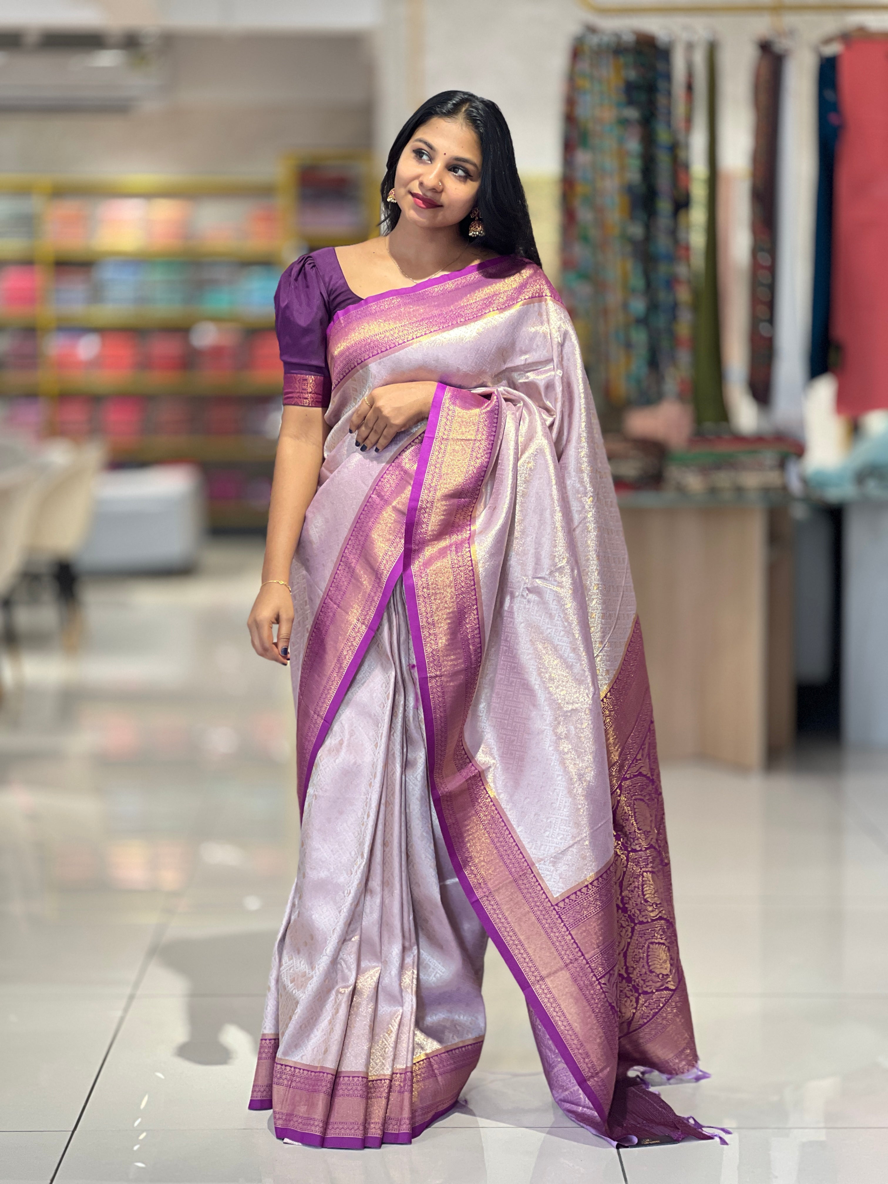 Traditional Zari Woven Brocade Patterned Semi Silk Saree | KAC167
