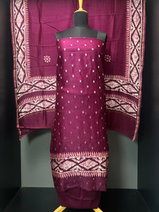 Banarasi & Batik Patterned Chanderi Silk Salwar Set | LV409