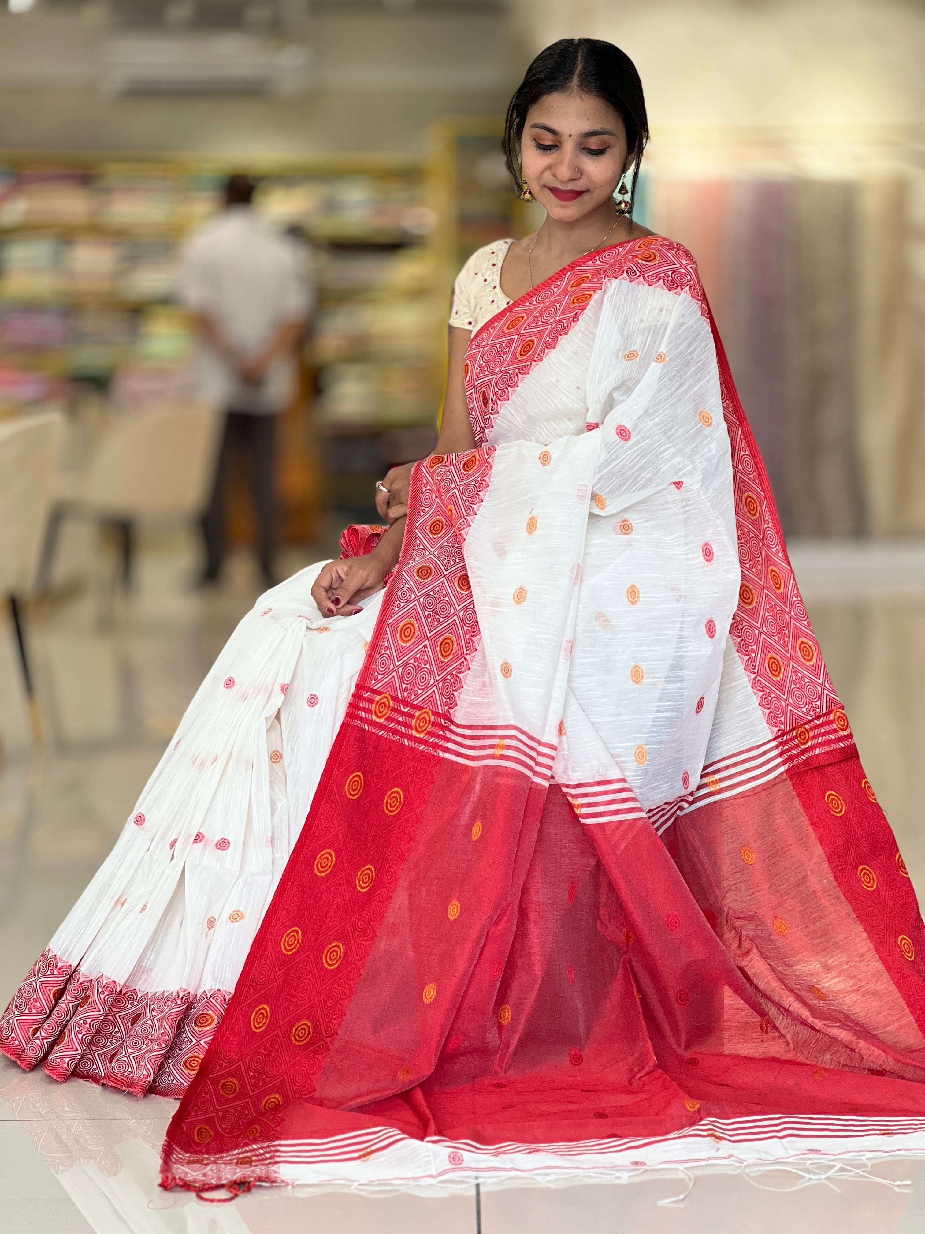 Thread Weaving Cotton Blended Saree | RP456