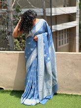 Silver Zari Weaving Georgette Saree | YNG254