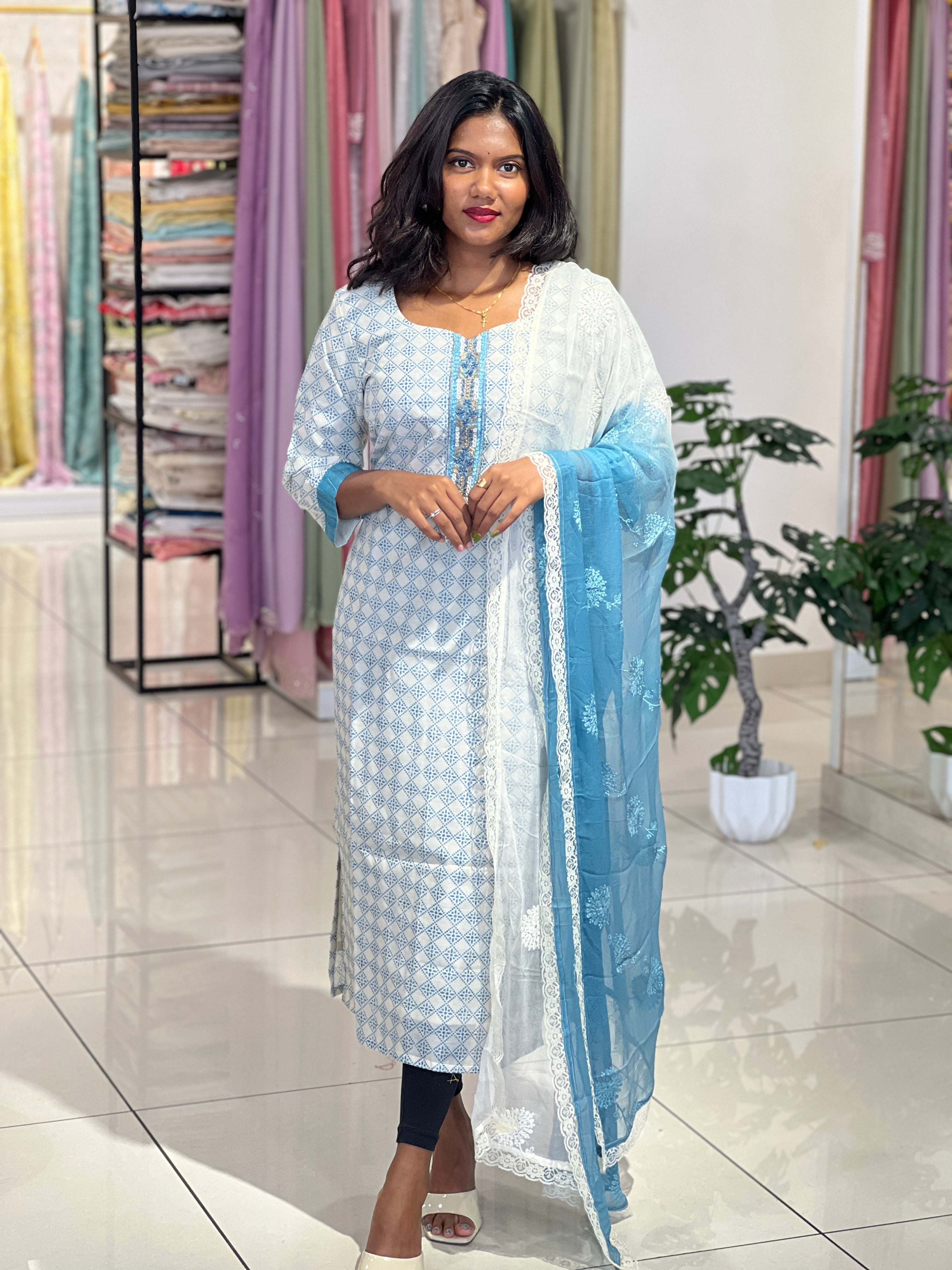 Printed Patterned Top And Dupatta | IHP169