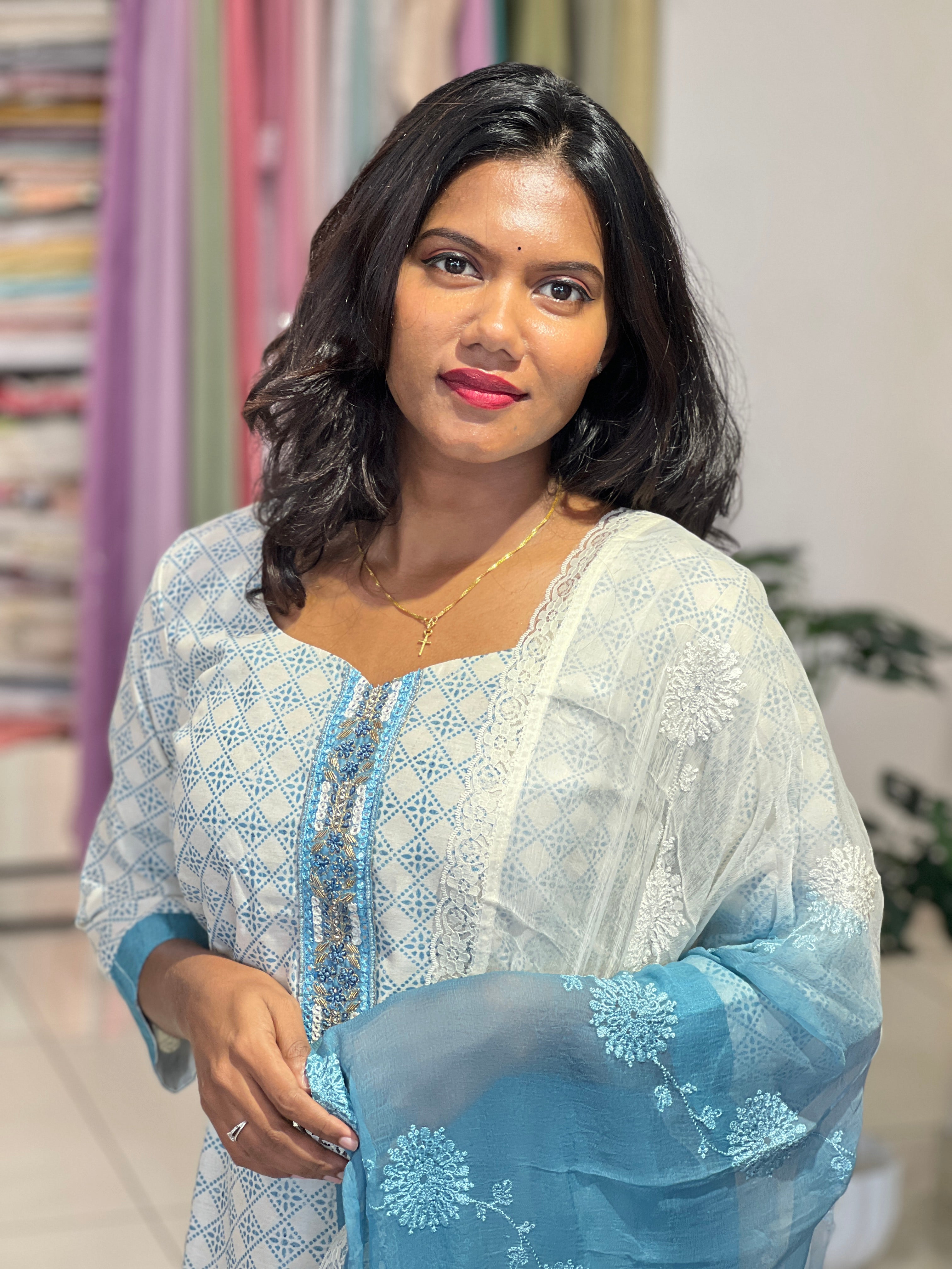Printed Patterned Top And Dupatta | IHP169