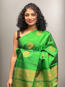 Parrot Green Semi Silk Saree | KRK318