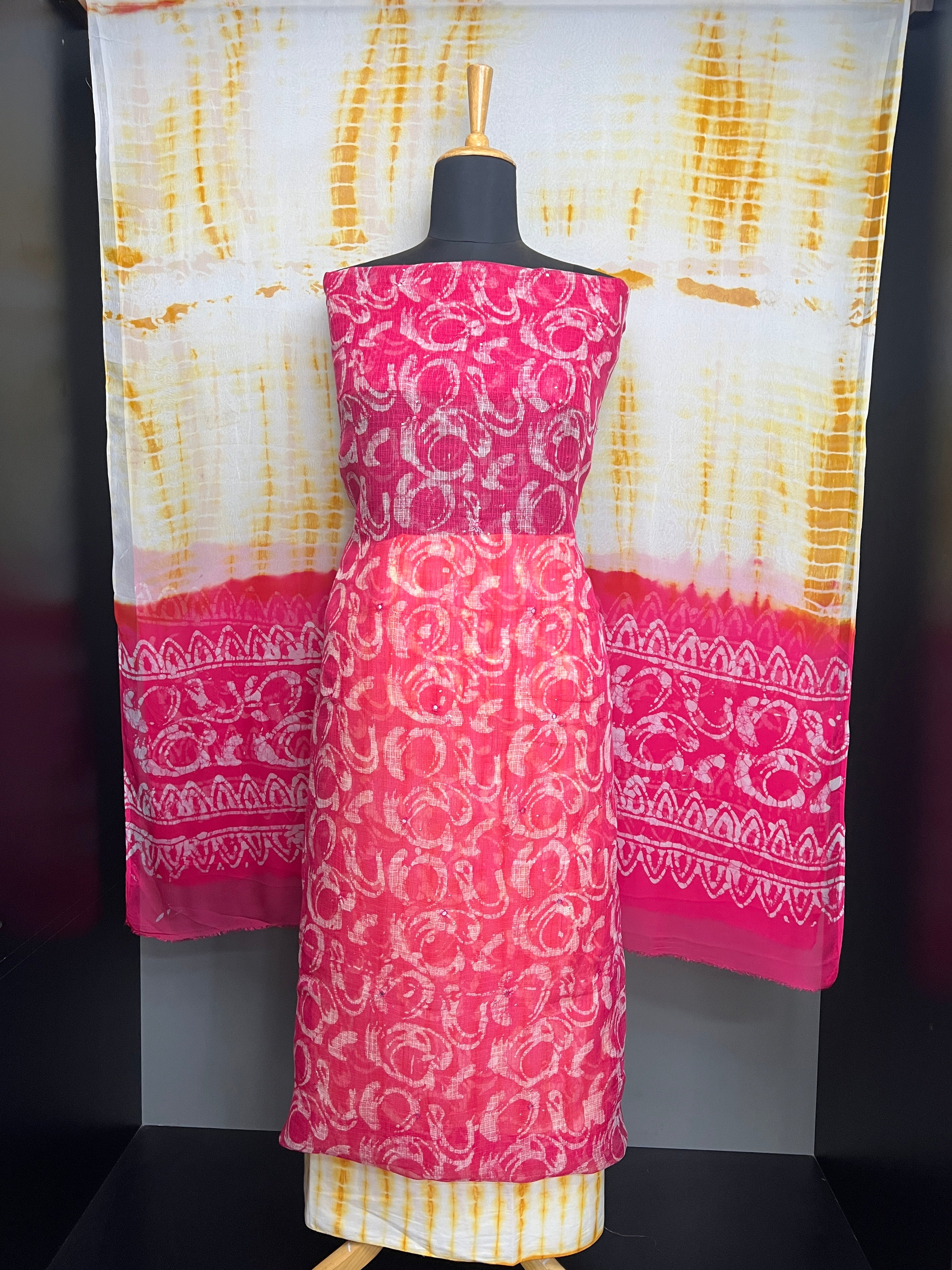 Print With Nalgonda Mirror Detailed Kota Salwar Set | SF1374
