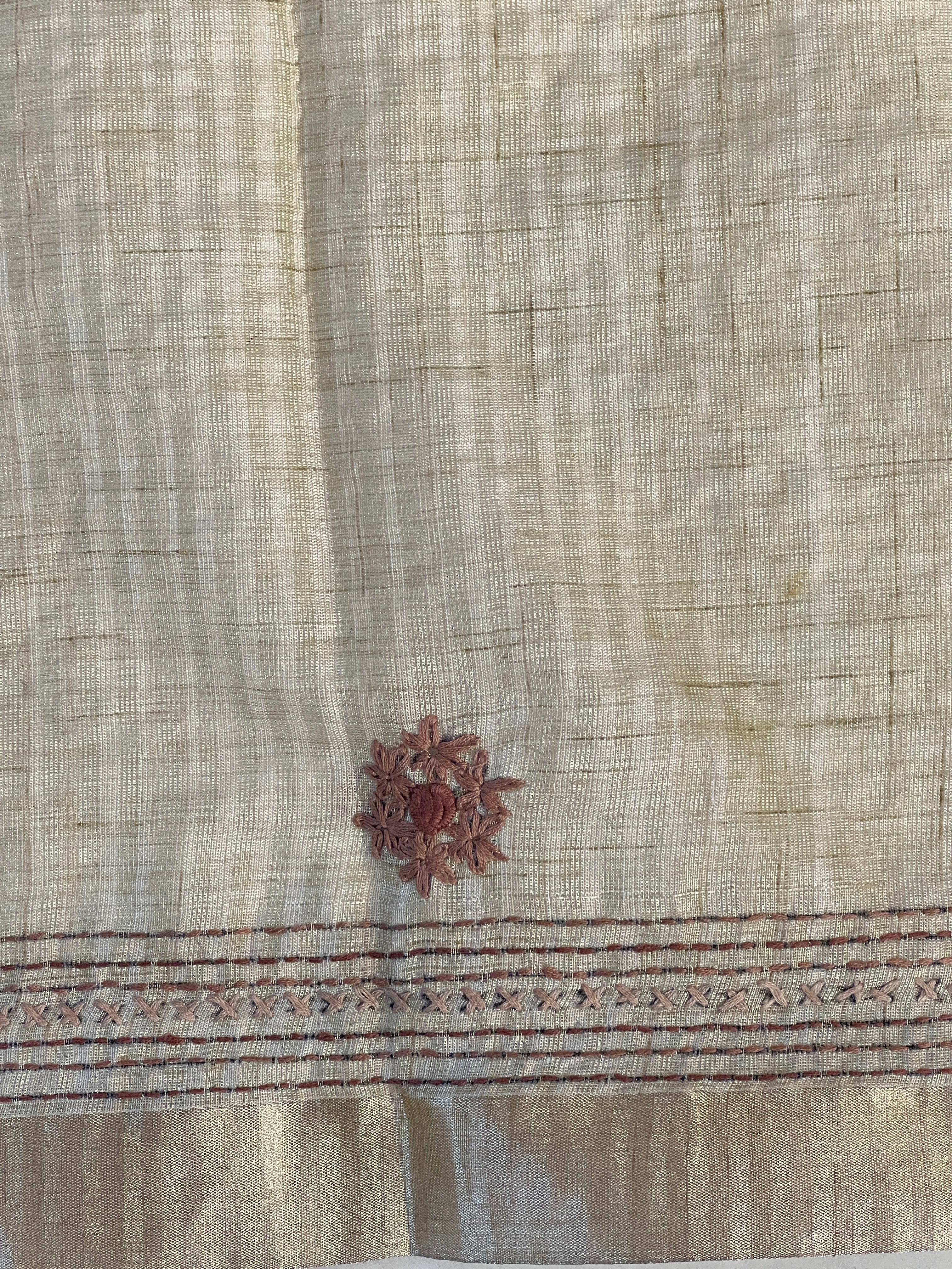 Embroidery Detailed Semi Tussar Saree | BLD1847