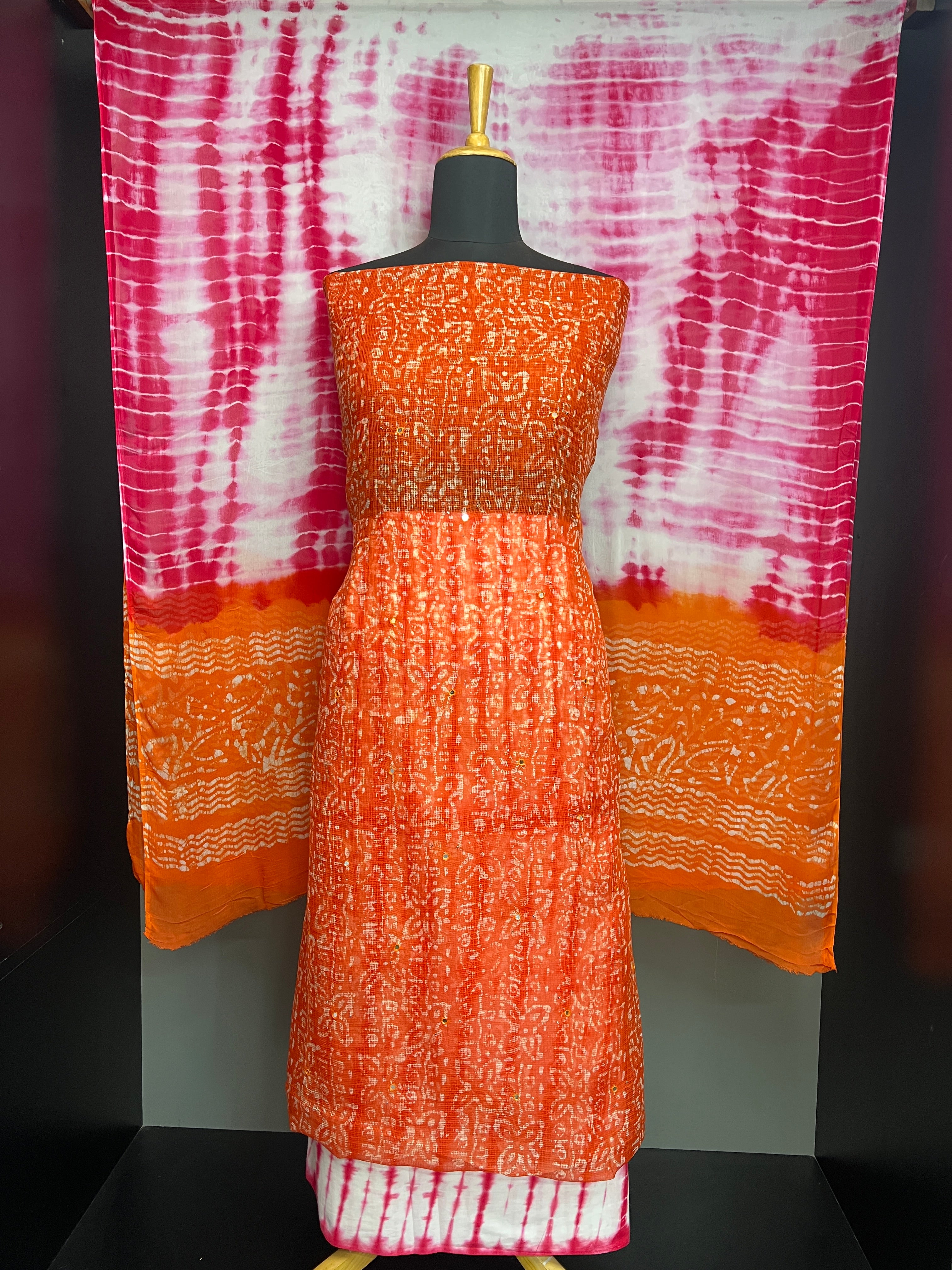 Print With Nalgonda Mirror Detailed Kota Salwar Set | SF1376