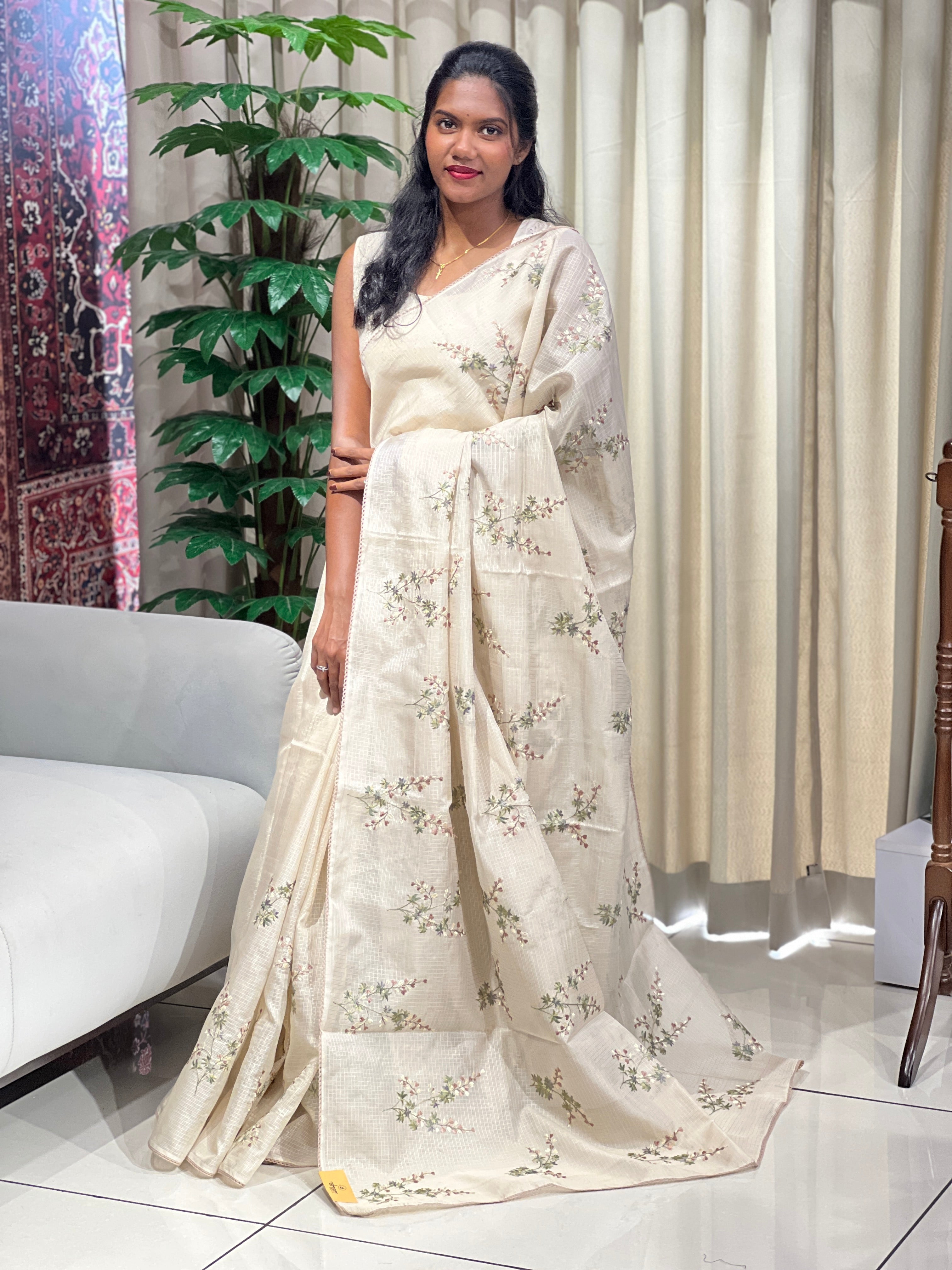 Floral Embroidery Detailed Kota Saree | PKS175