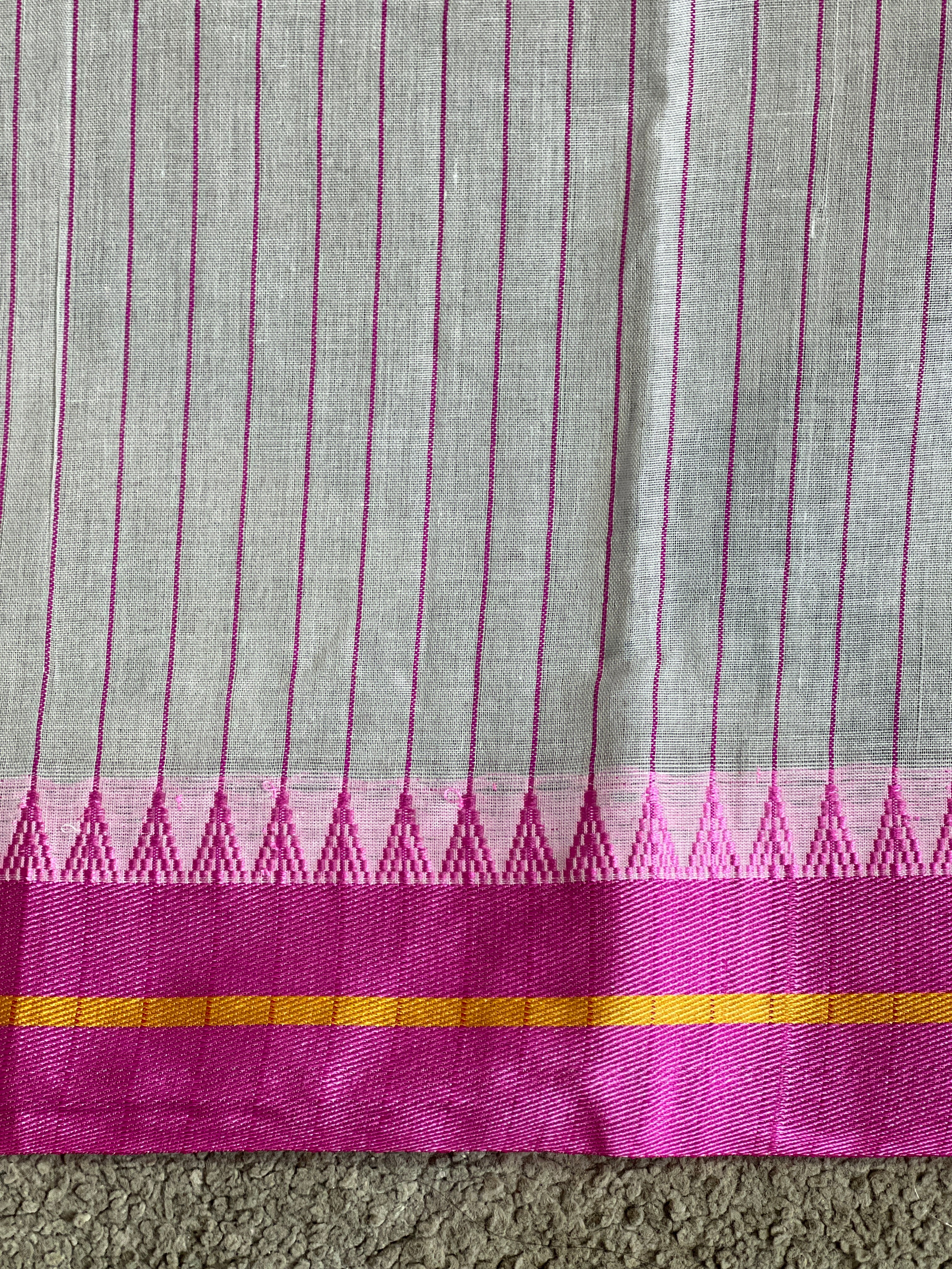 Vertical Line Pattern Cotton Saree | GAS124