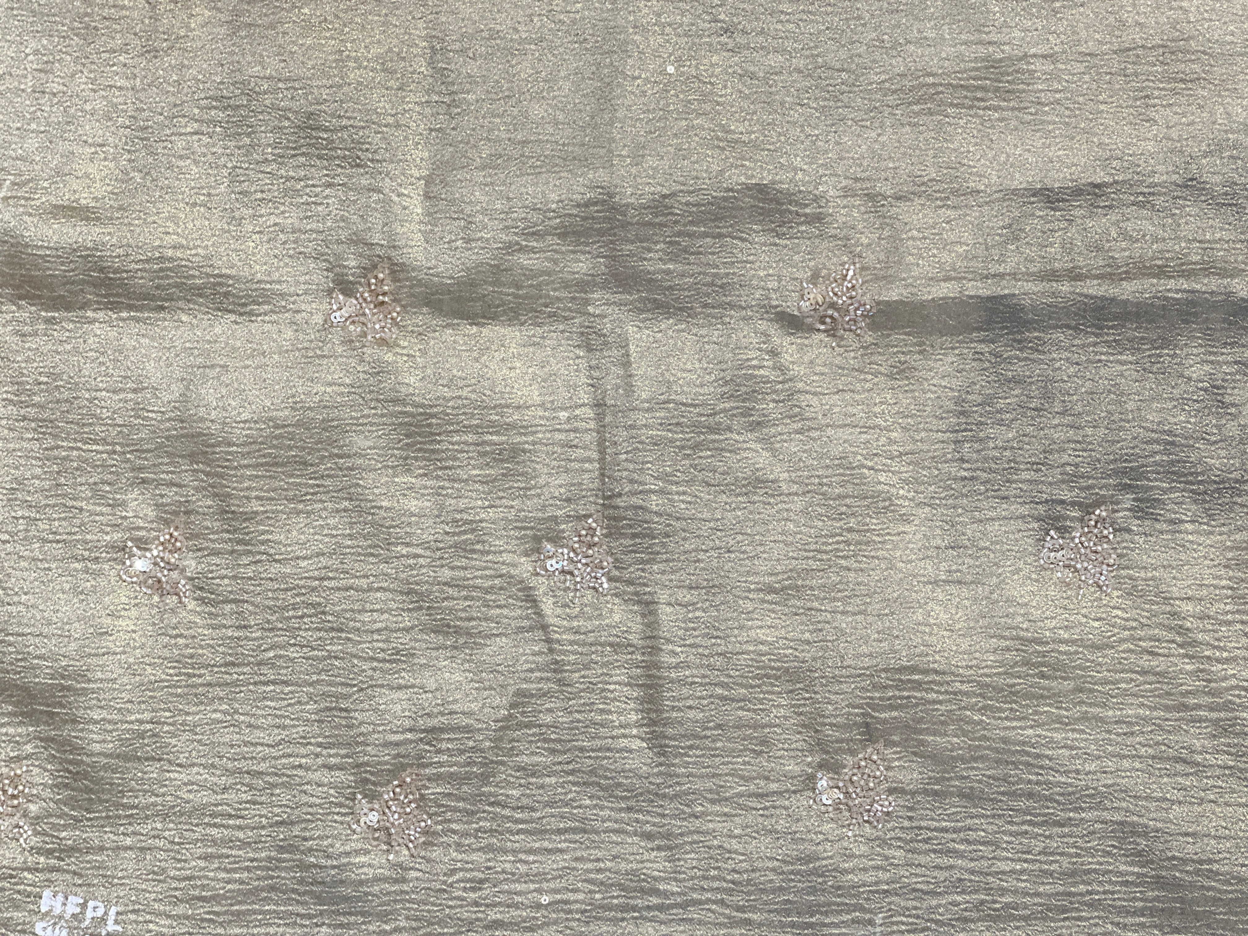 Machine Embroidery Detailed Crushed Tissue Organza Saree | SGS150