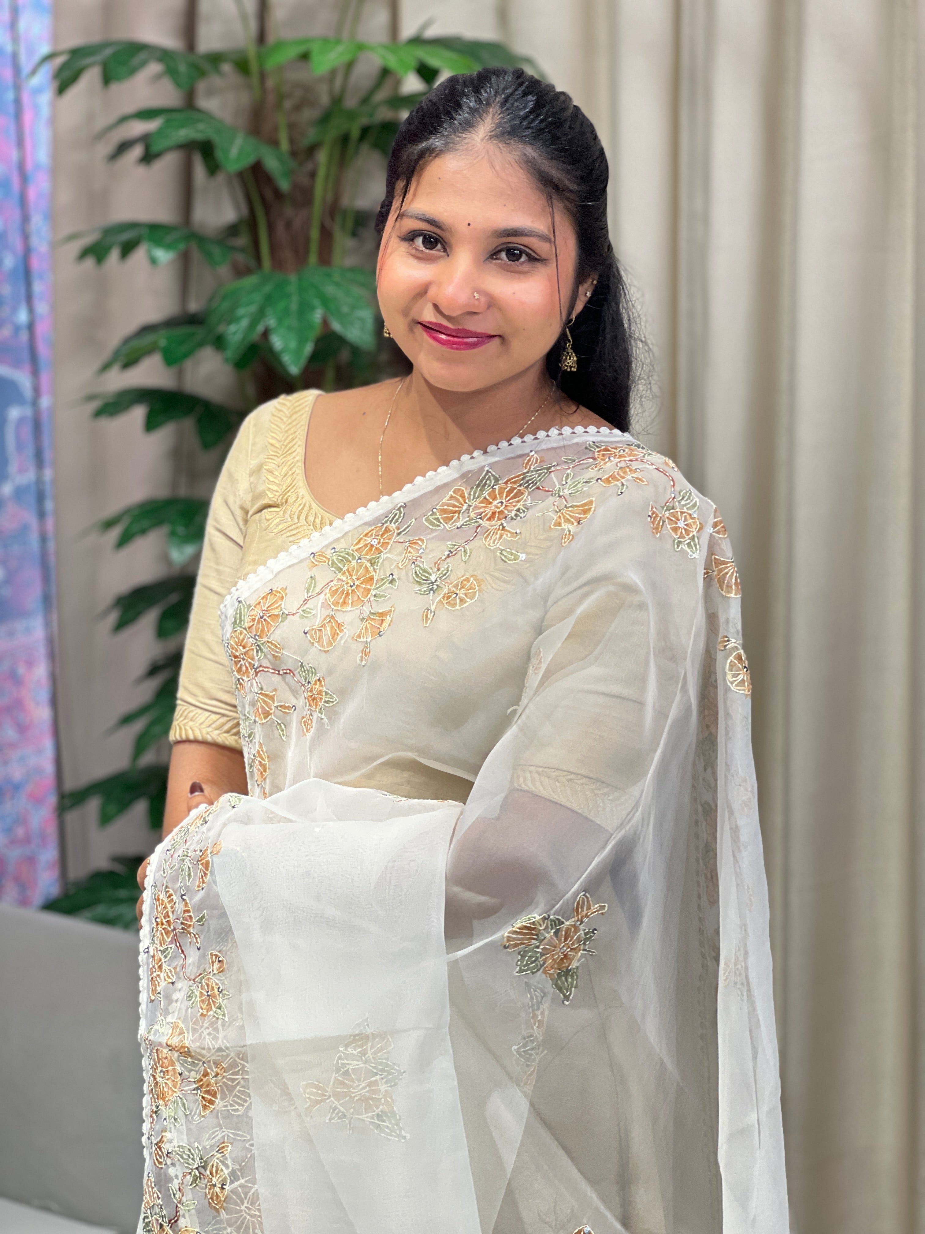 Floral Digital Printed Organza Saree | BLD1803