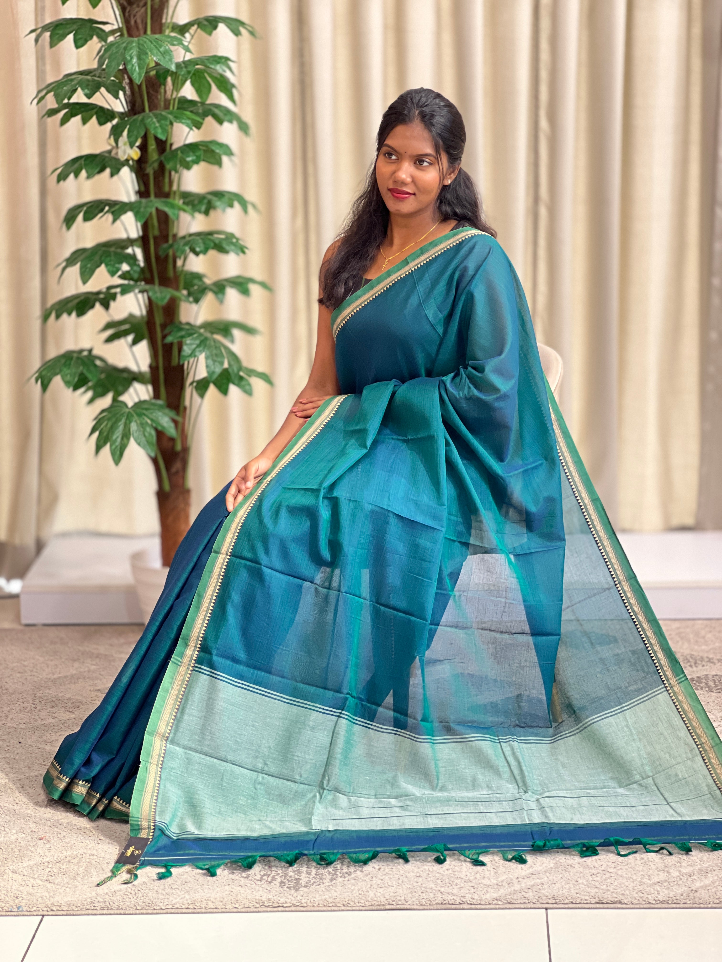 Traditional Narayanpet Mercerized Cotton Saree | GAS121