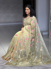 Cross Stitch Embroidery Tissue Organza Saree | RGD547