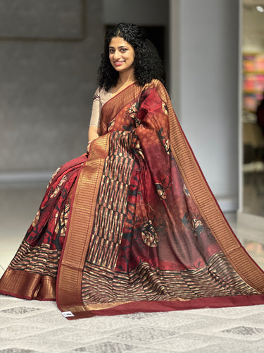 Screen Printed Chanderi Silk Saree | RGD536