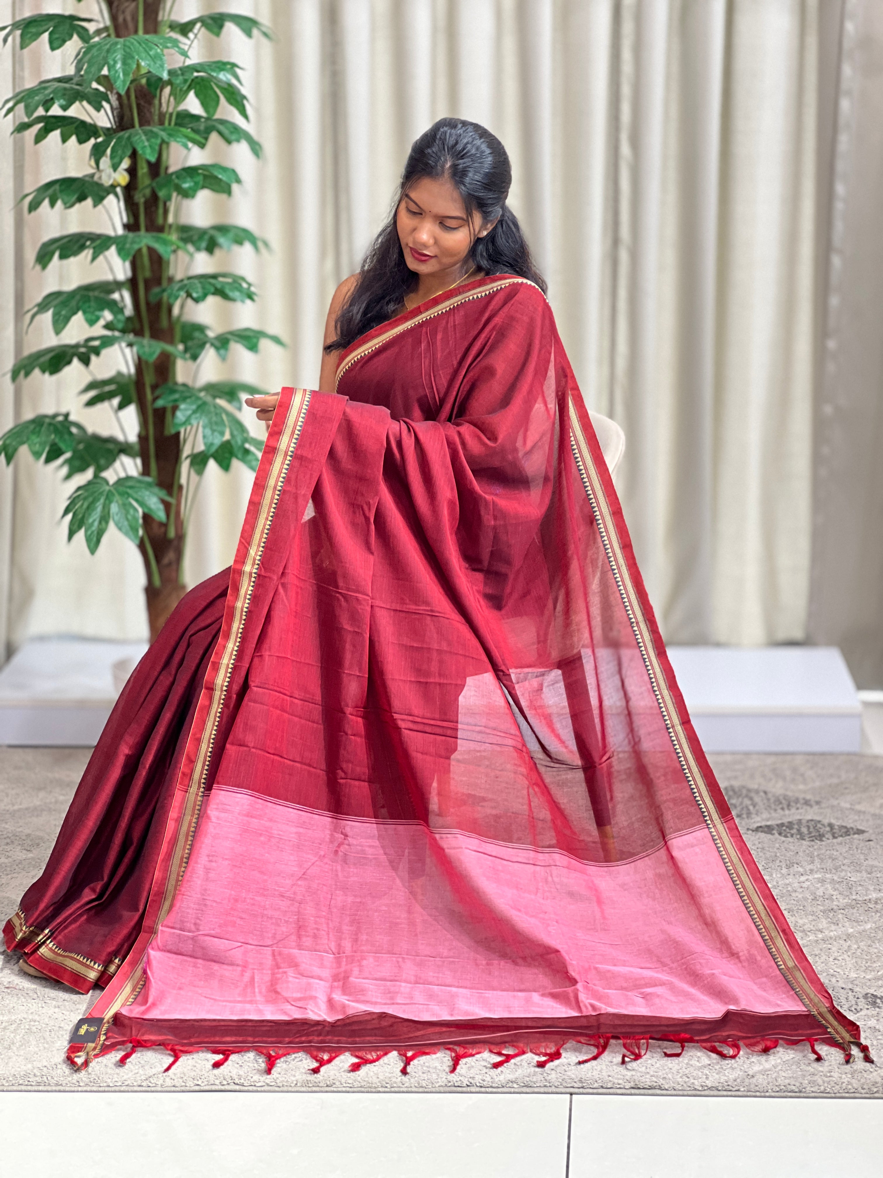 Traditional Narayanpet Mercerized Cotton Saree | GAS120