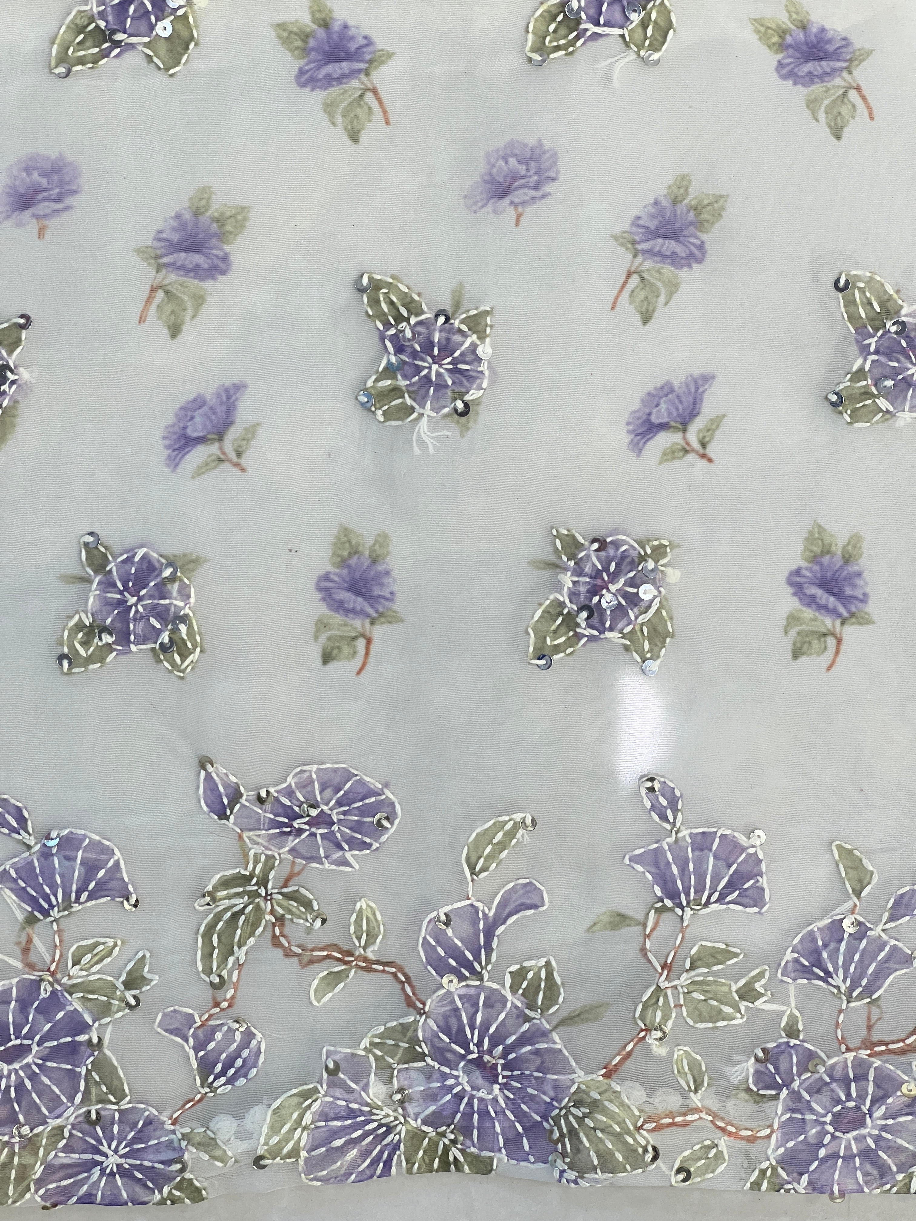 Floral Digital Print Organza Saree | BLD1804