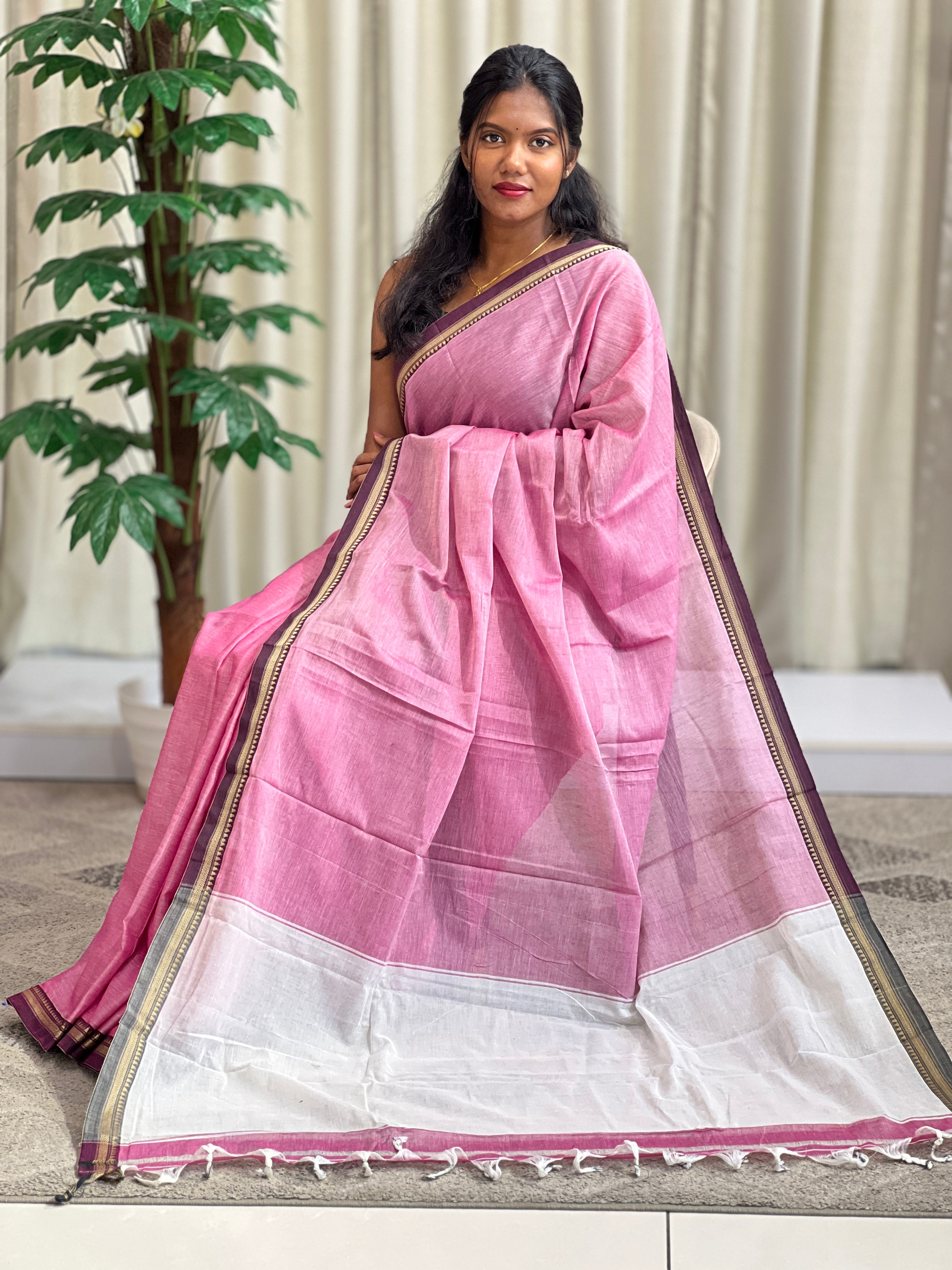 Traditional Narayanpet Mercerized Cotton Saree | GAS117