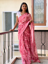 Floral Printed Silk Chanderi Saree | RGD188