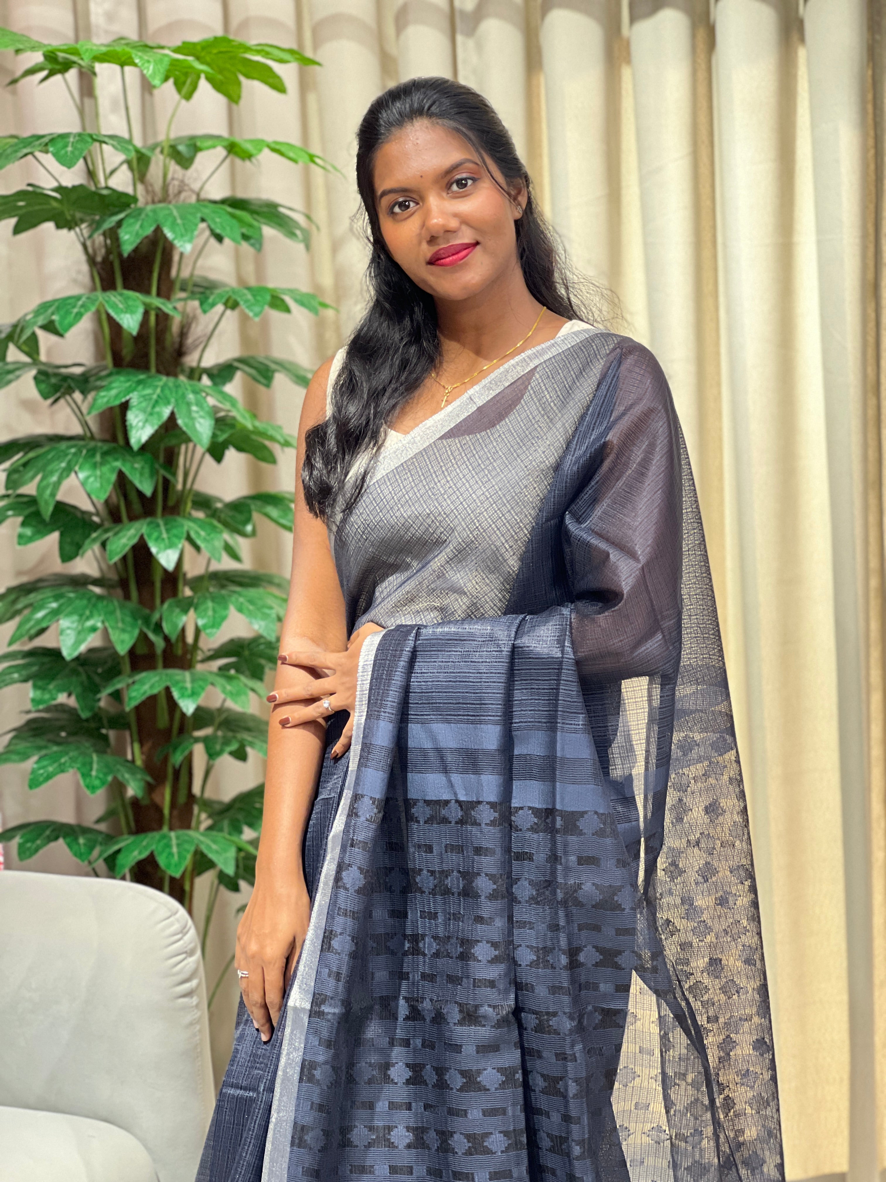 Bhagalpuri Woven Semi Tussar Saree | PF1231