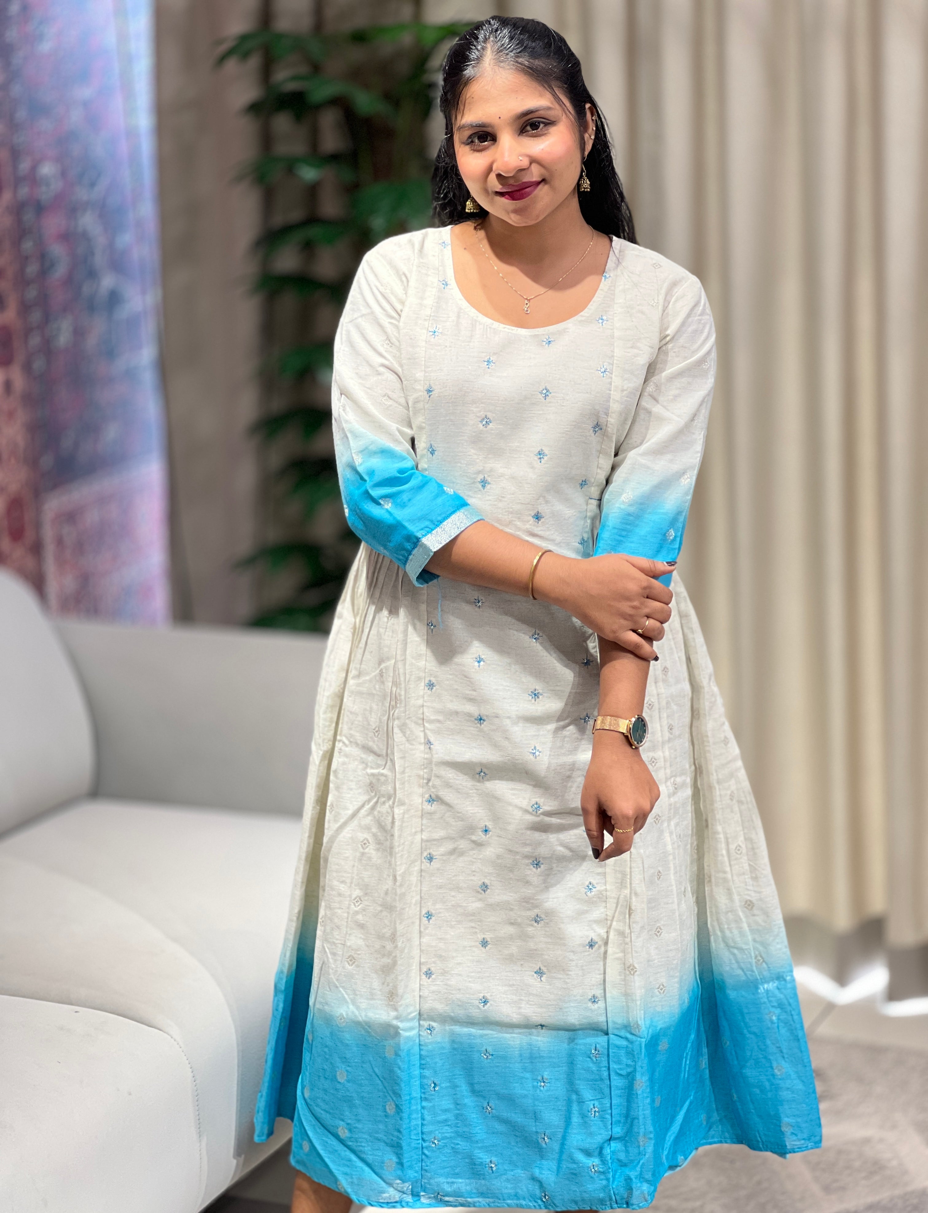 Banarasi Butta With Embroidery Detailed Chanderi Silk Kurta Material | DN759