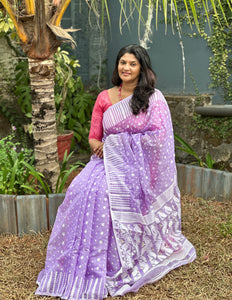 Jamdani Weaving Cotton Blended Saree ( Without Blouse ) | RP440