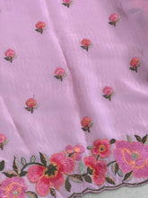 Floral Embroidery Pure Organza Saree | SBS821