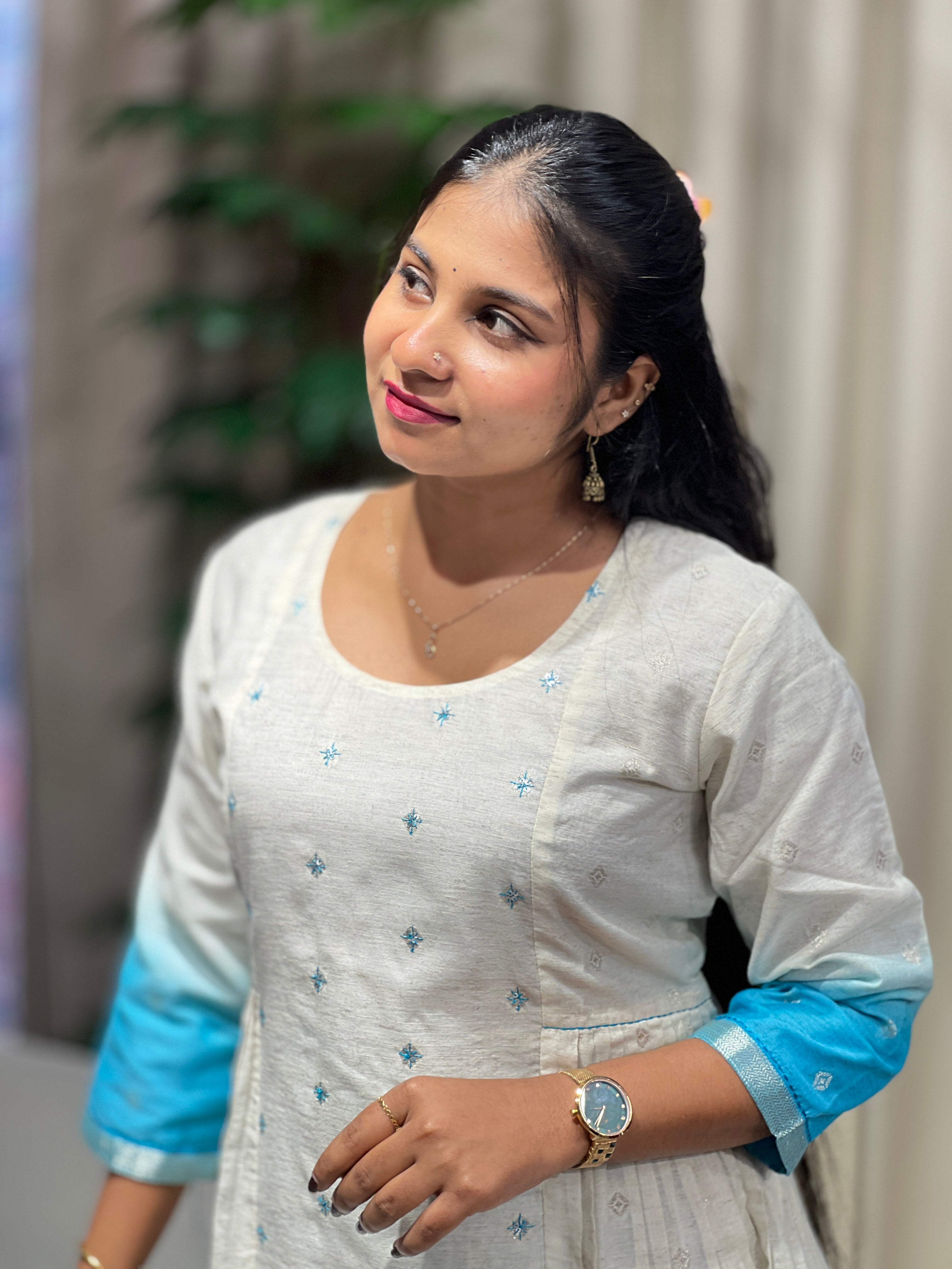 Banarasi Butta With Embroidery Detailed Chanderi Silk Kurta Material | DN759