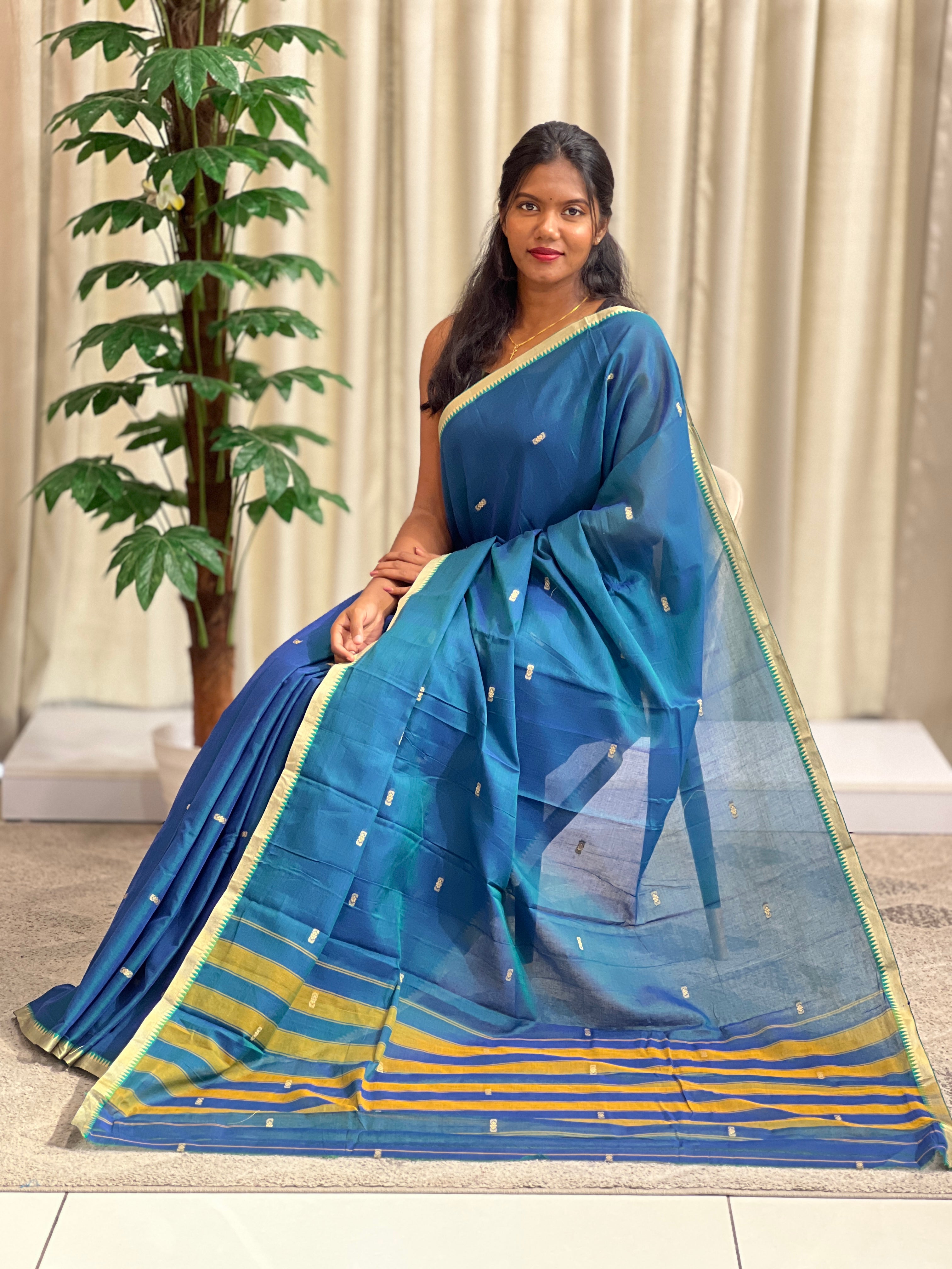Traditional Narayanpet Mercerized Cotton Saree | GAS115