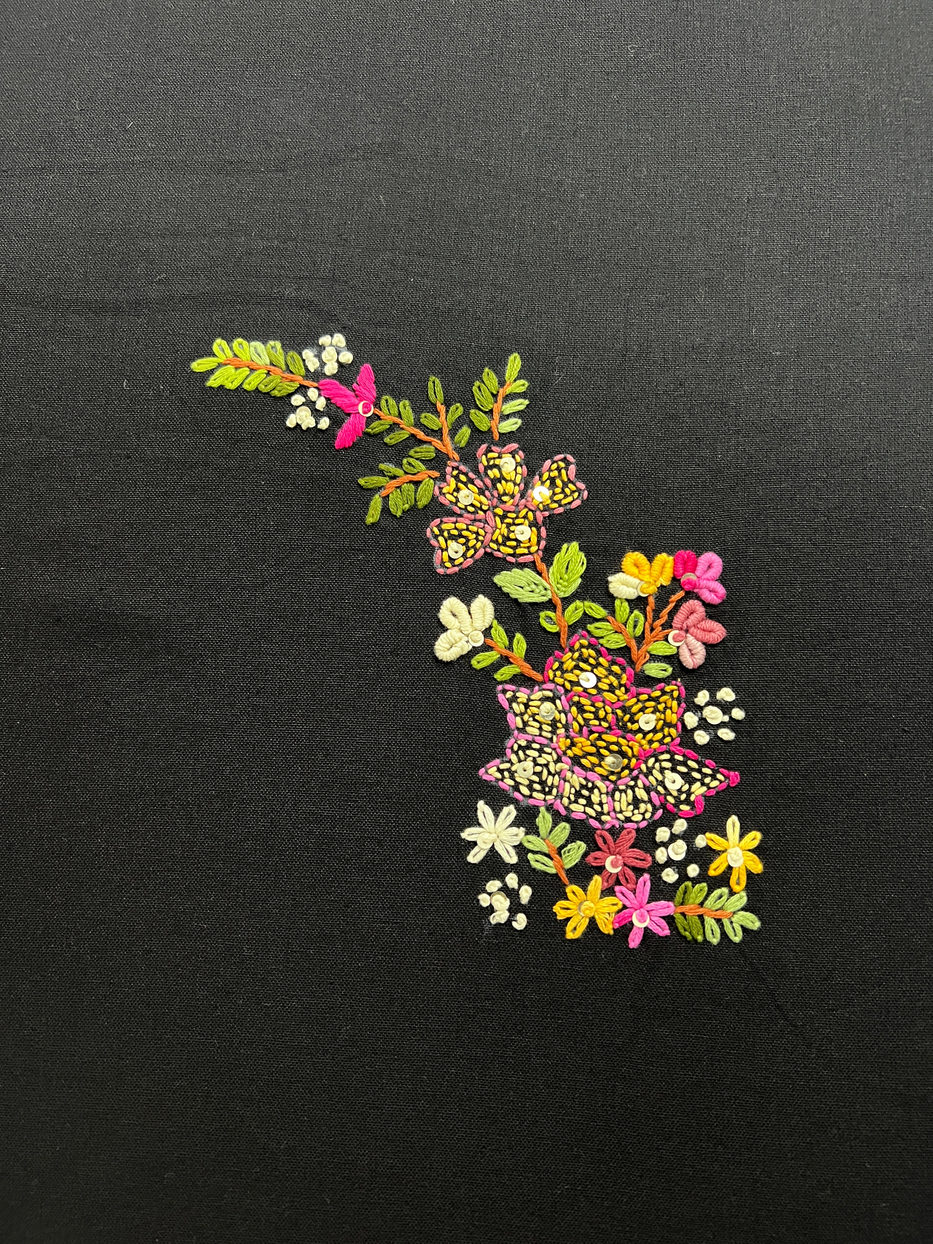 Hand Embroidery Cotton Blouse Material | OS461