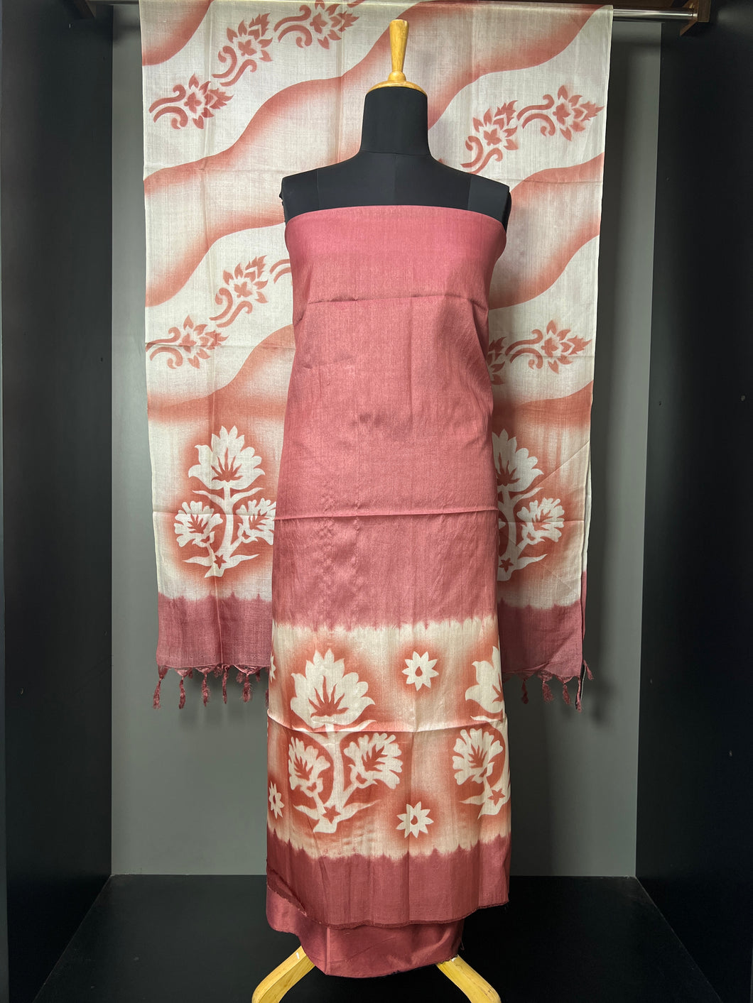 Printed Pattern  Pure Tussar Salwar Set | HS782