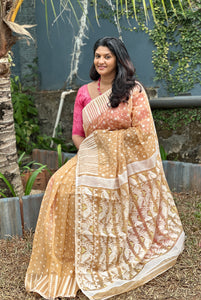 Jamdani Weaving Cotton Blended Saree ( Without Blouse ) | RP440