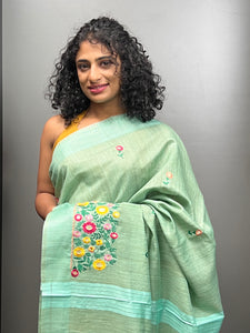 Machine Floral Embroidered Bhagalpuri Sarees | NHH135 | Pre Order