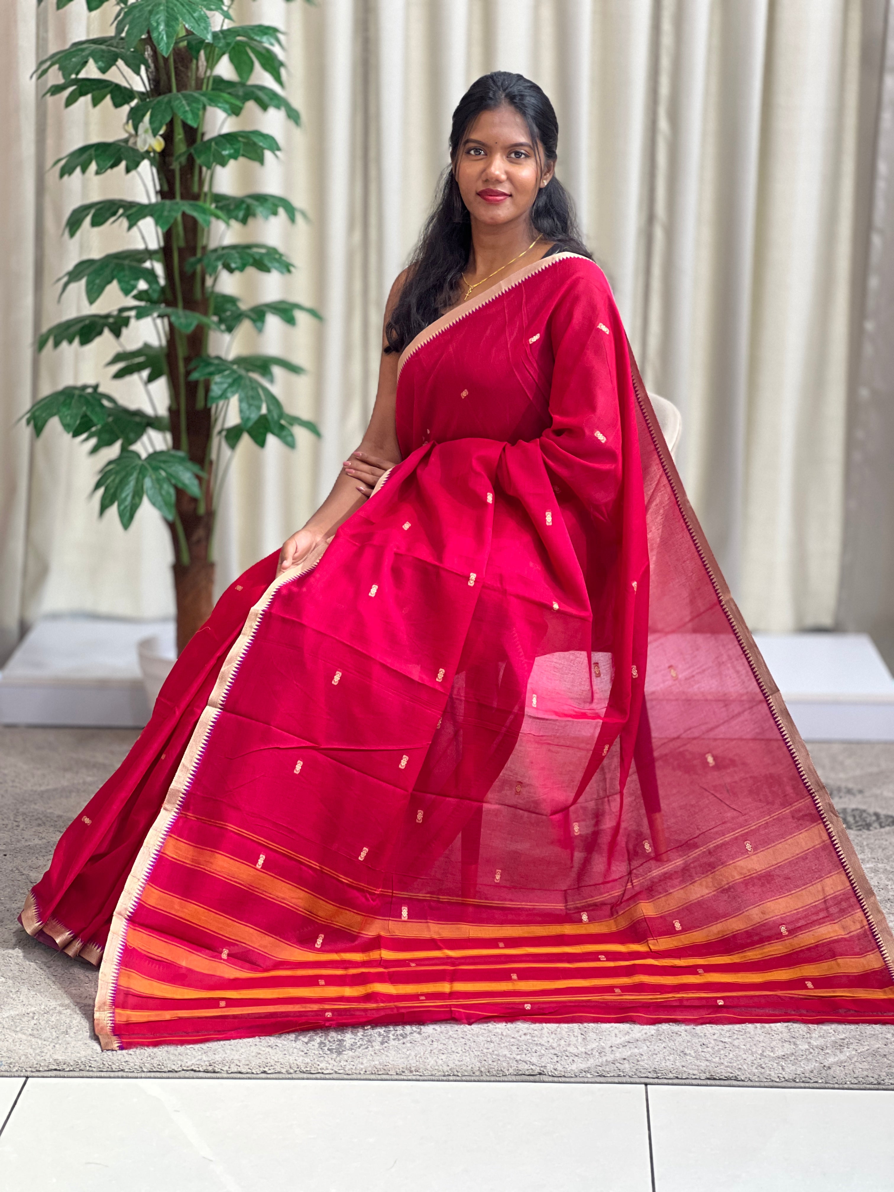 Traditional Narayanpet Mercerized Cotton Saree | GAS116