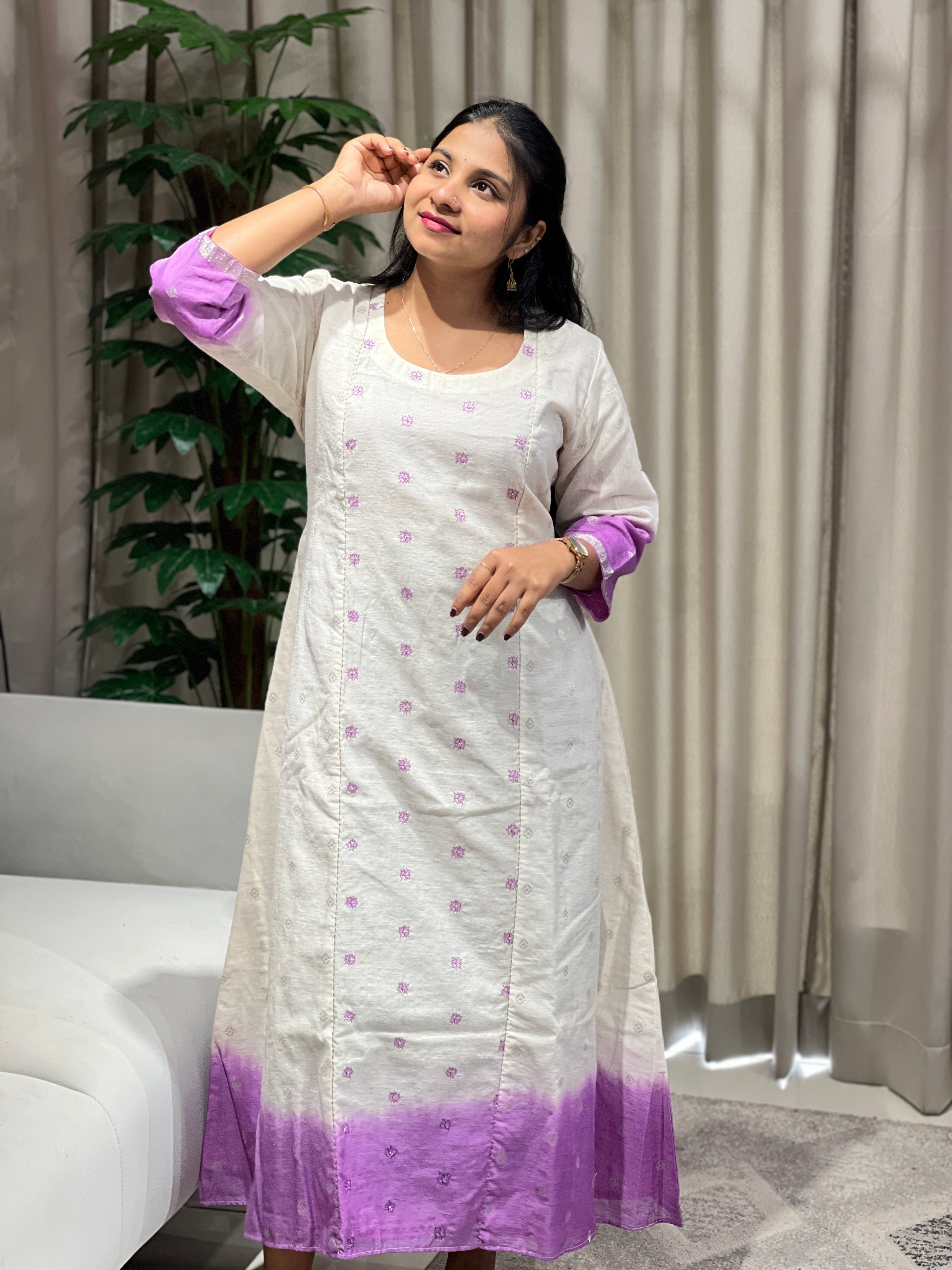 Banarasi Butta With Embroidery Detailed Chanderi Silk Kurta Material | DN760